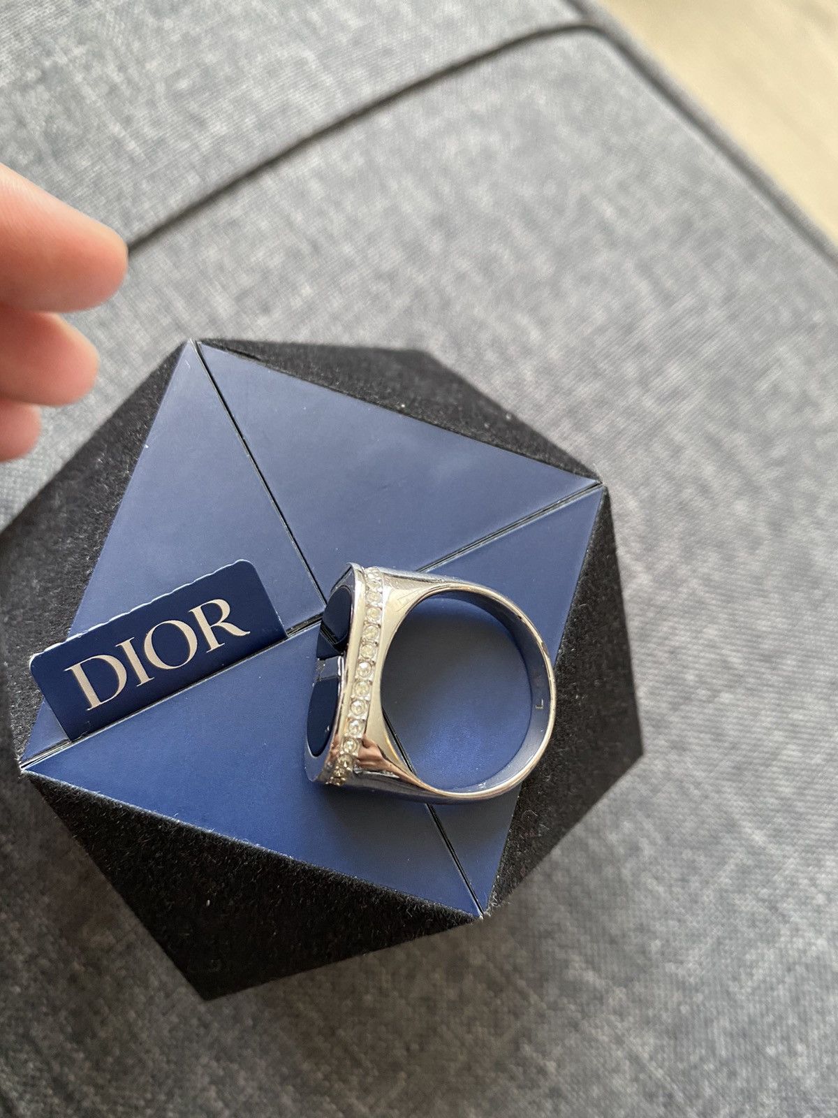 Dior Onyx crystal CD icon ring Size ONE SIZE - 6 Thumbnail