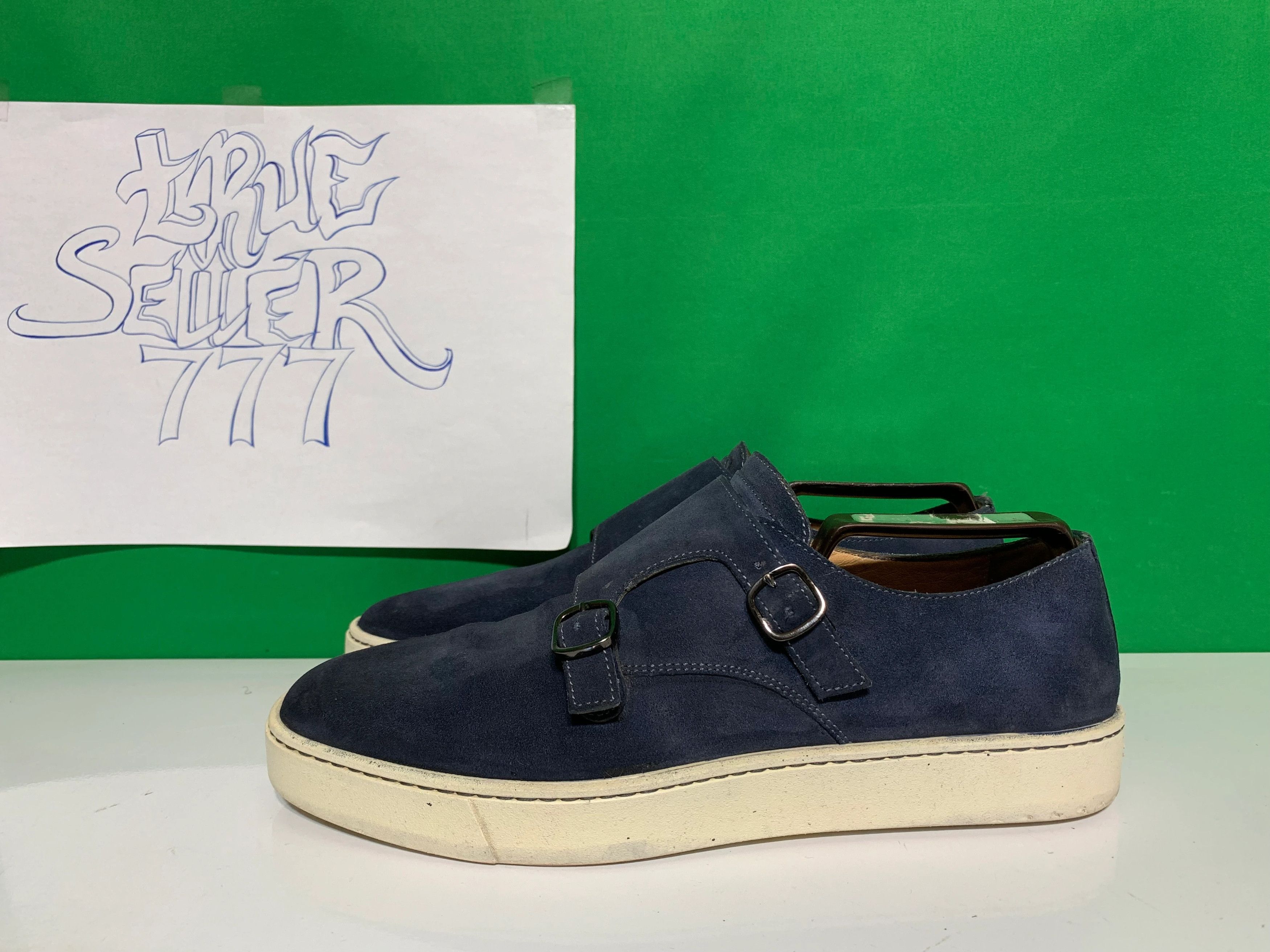 Santoni SANTONI blue suede unlined monk sneakers Size US 8.5 / EU 41-42 - 1 Thumbnail
