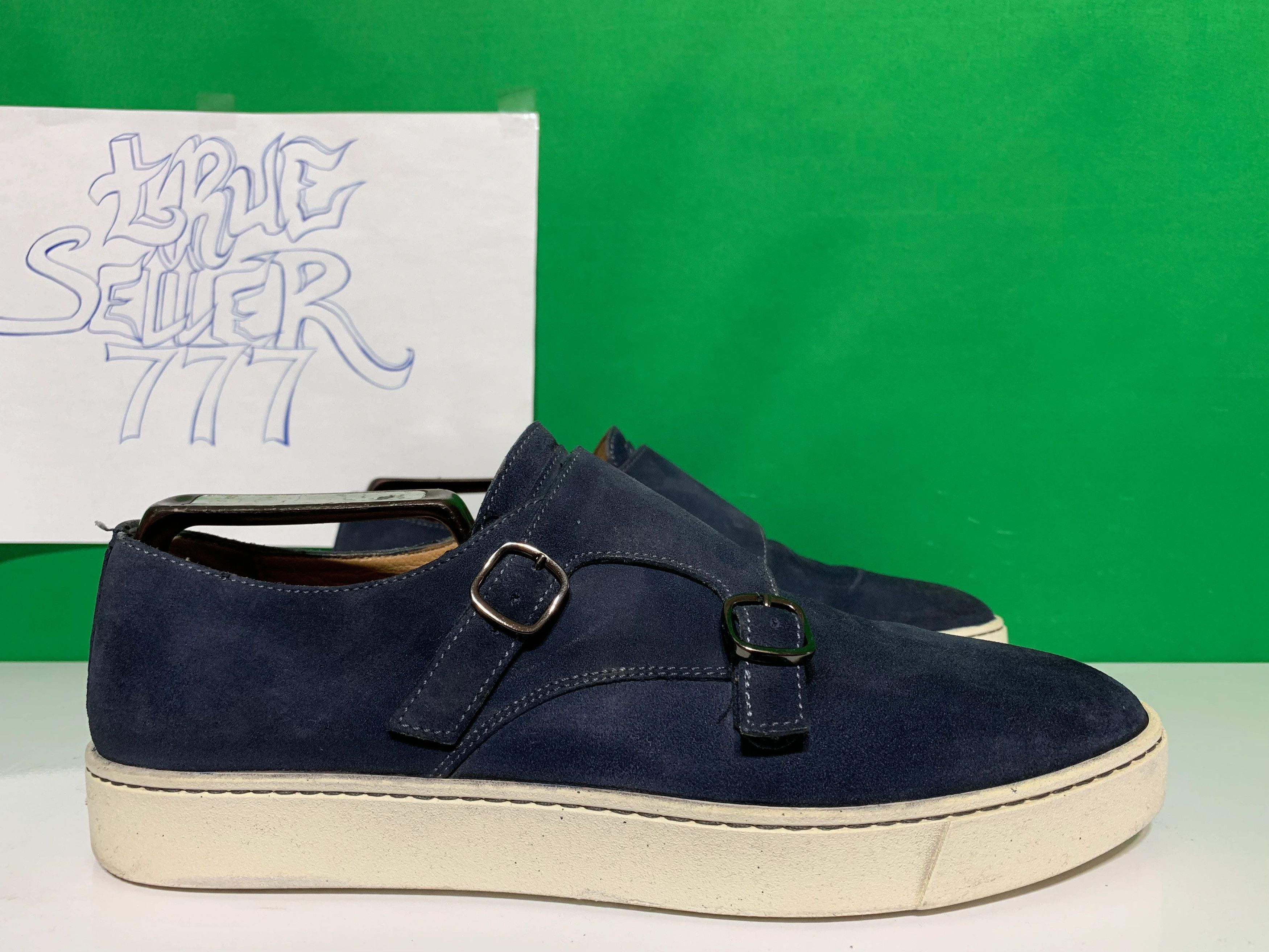 Santoni SANTONI blue suede unlined monk sneakers Size US 8.5 / EU 41-42 - 6 Thumbnail