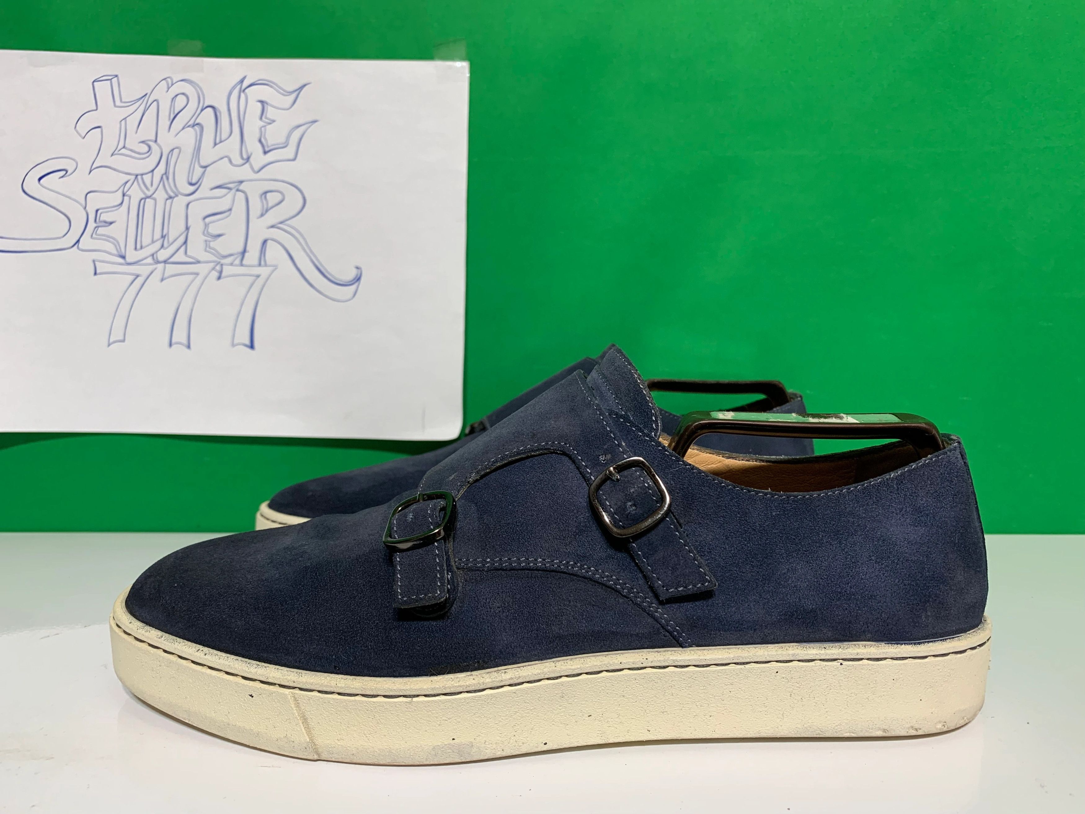 Santoni SANTONI blue suede unlined monk sneakers Size US 8.5 / EU 41-42 - 3 Thumbnail