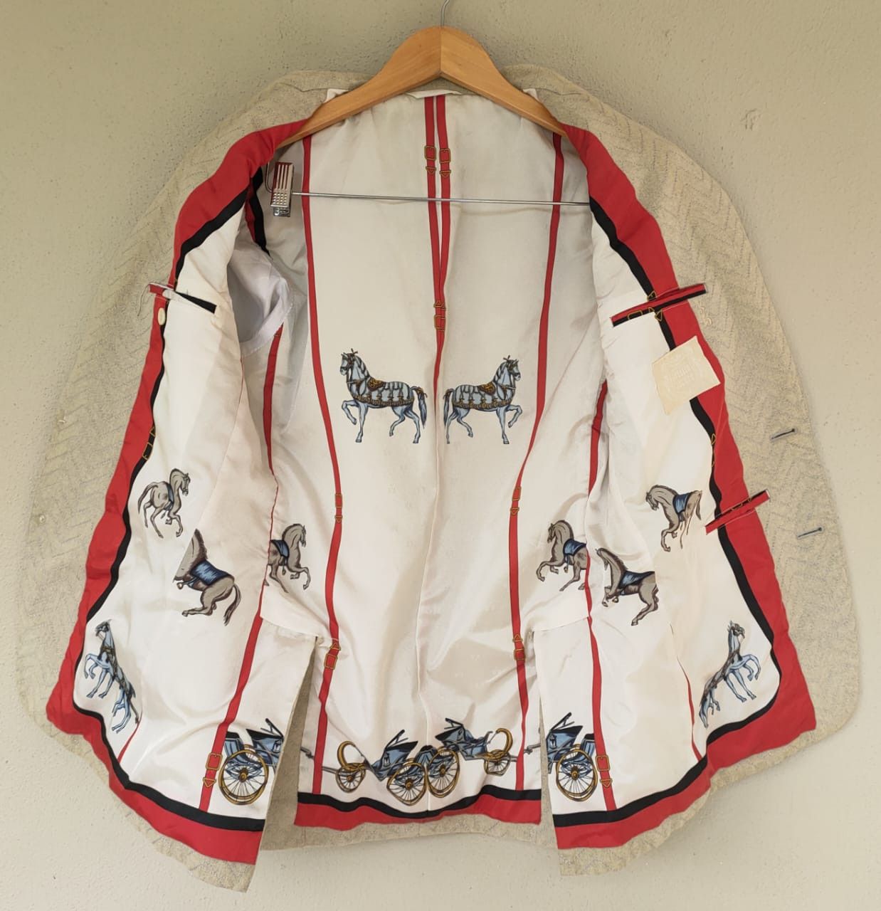 Other Vintage Atelier Jockey Printed Lining Blazer Size US S / EU 44-46 / 1 - 3 Thumbnail