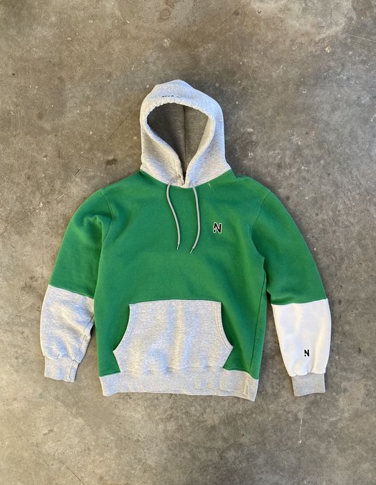 Green Color Block Hoodie 