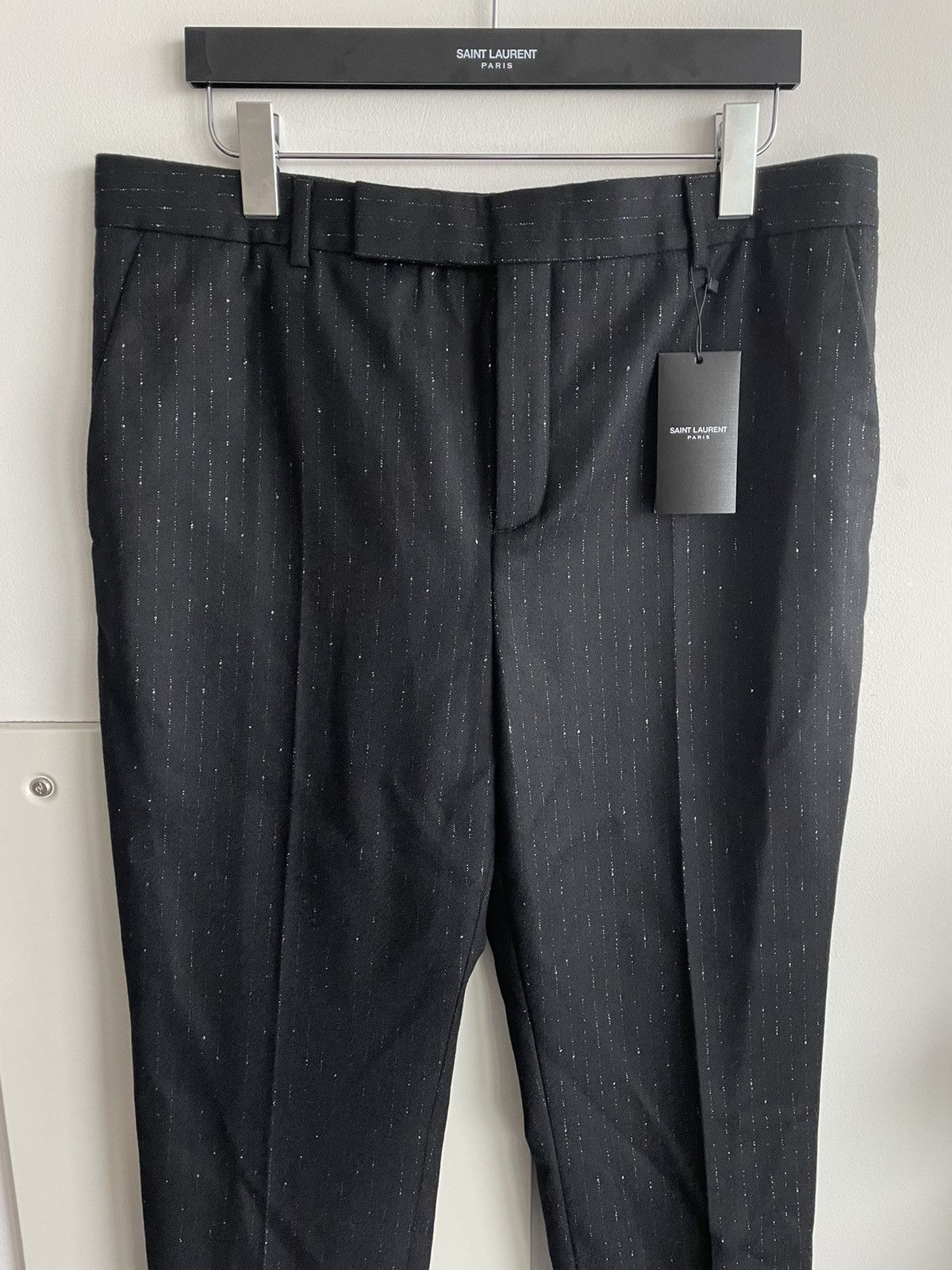 Hedi Slimane × Saint Laurent Paris × Yves Saint Laurent Limited Rare BrandNEW Super Runway Iconic Striped Wool Pant Size US 33 - 2 Thumbnail