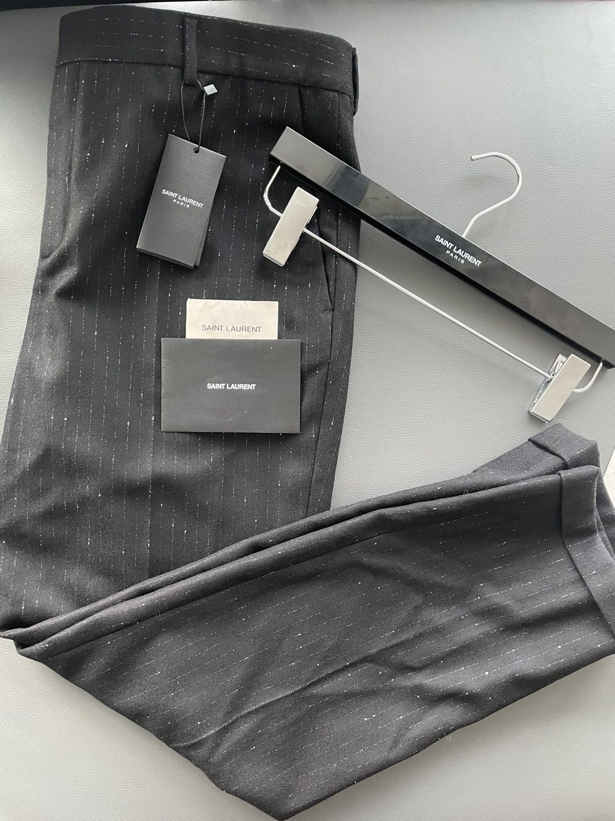 Hedi Slimane × Saint Laurent Paris × Yves Saint Laurent Limited Rare BrandNEW Super Runway Iconic Striped Wool Pant Size US 33 - 18 Thumbnail