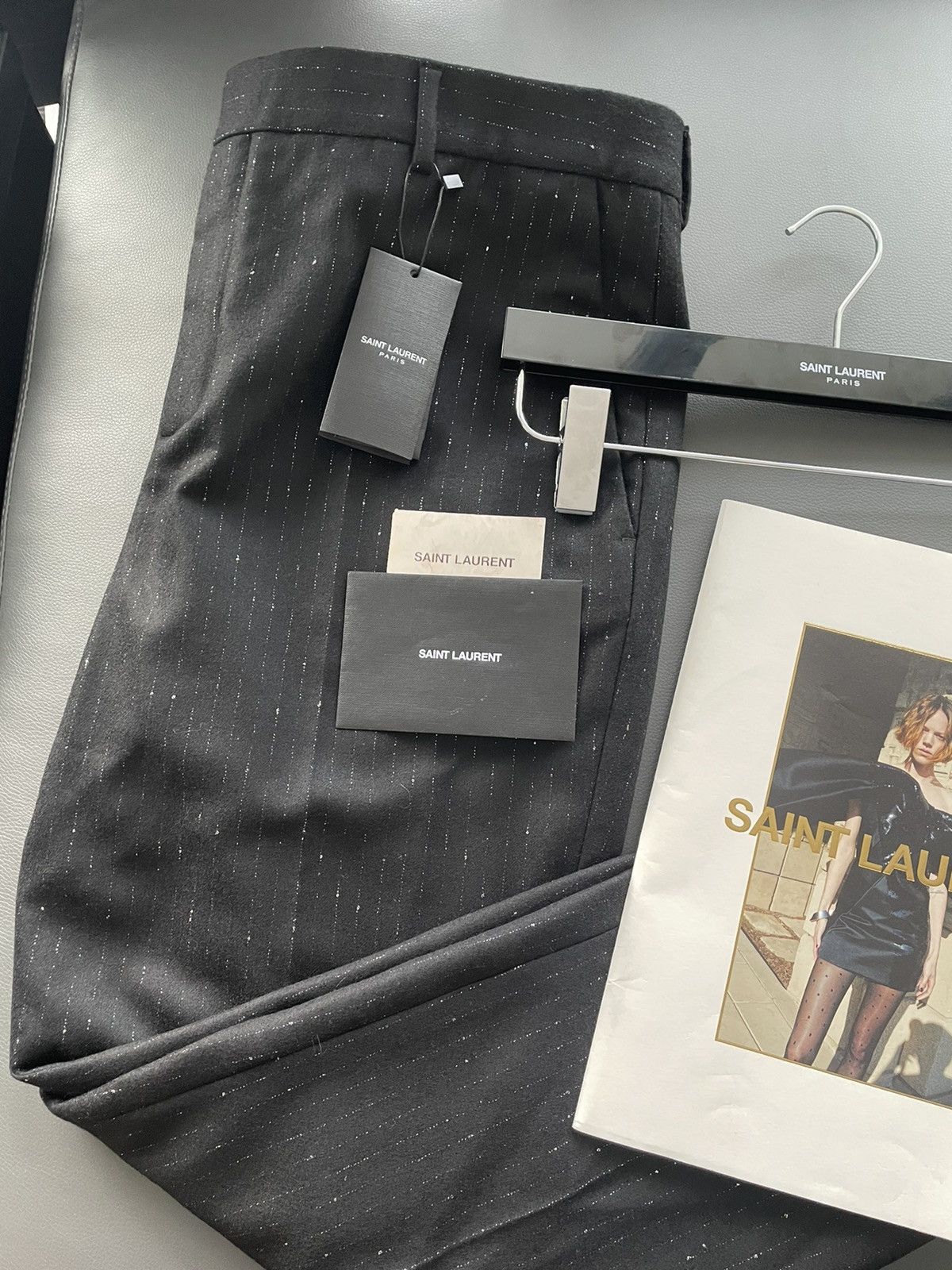 Hedi Slimane × Saint Laurent Paris × Yves Saint Laurent Limited Rare BrandNEW Super Runway Iconic Striped Wool Pant Size US 33 - 17 Thumbnail