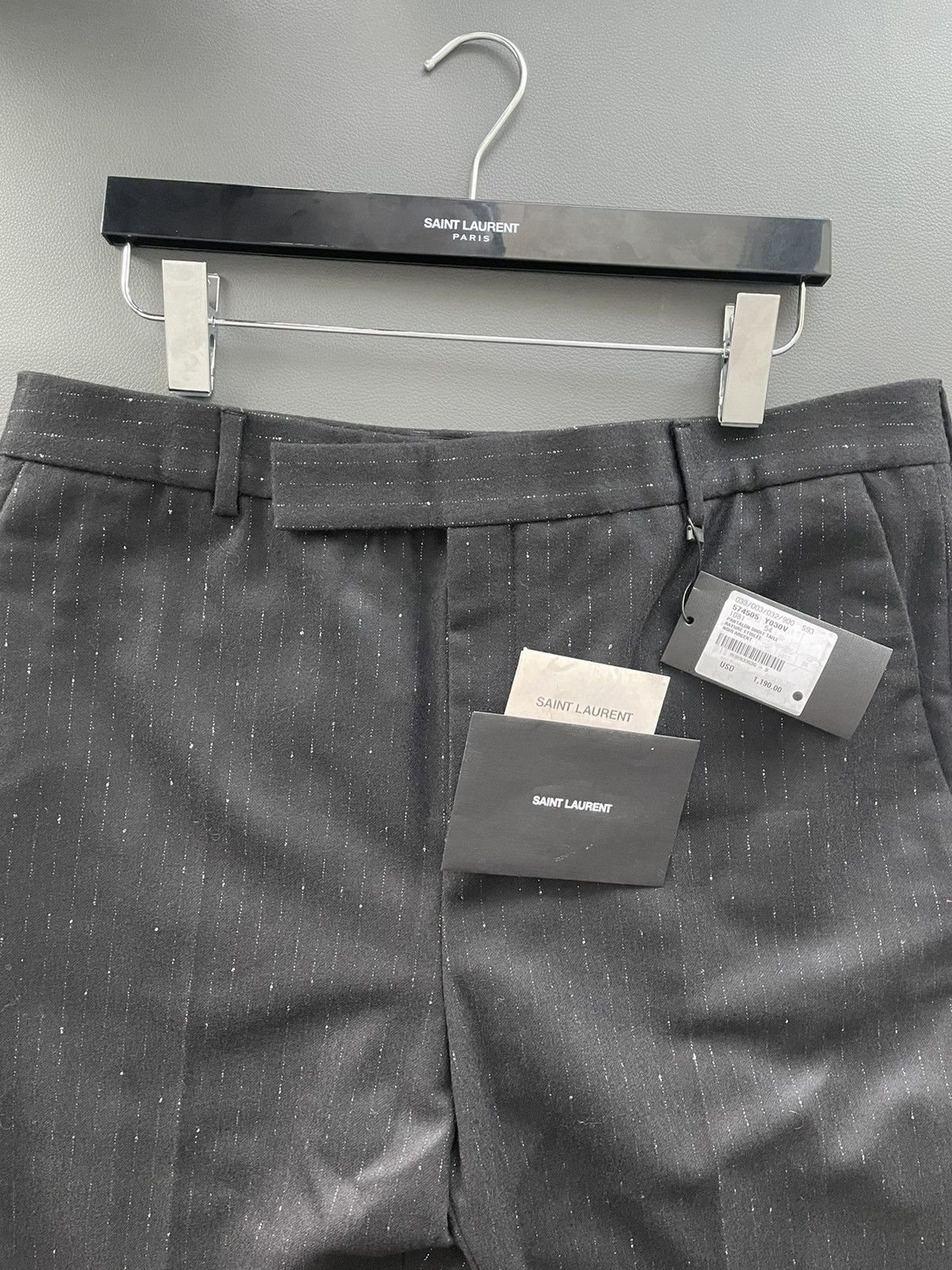 Hedi Slimane × Saint Laurent Paris × Yves Saint Laurent Limited Rare BrandNEW Super Runway Iconic Striped Wool Pant Size US 33 - 19 Thumbnail