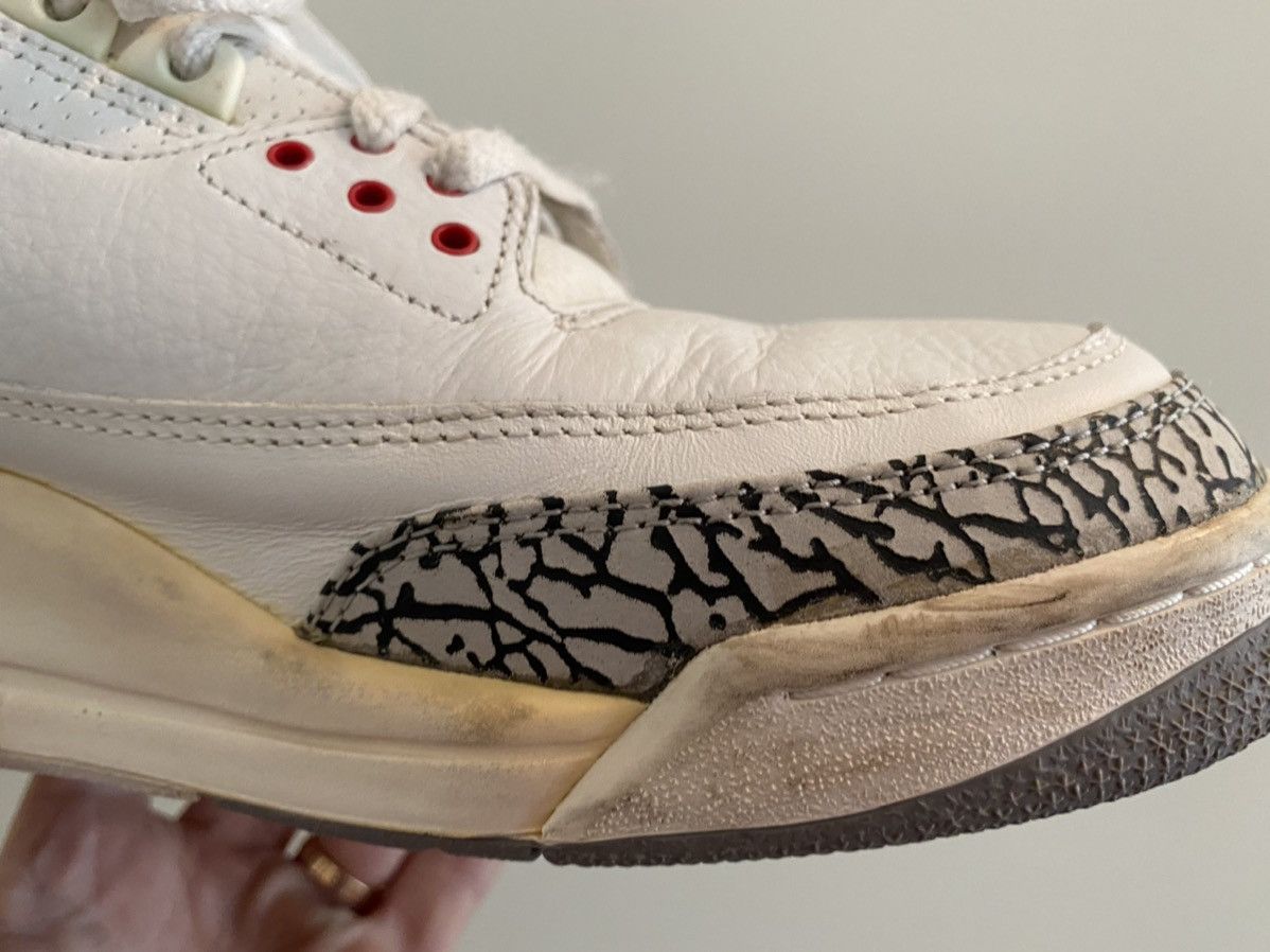 Jordan Brand × Nike × Vintage Nike Air Jordan 3 Retro 2003 White Cement Jumpman Size US 12 / EU 45 - 5 Thumbnail