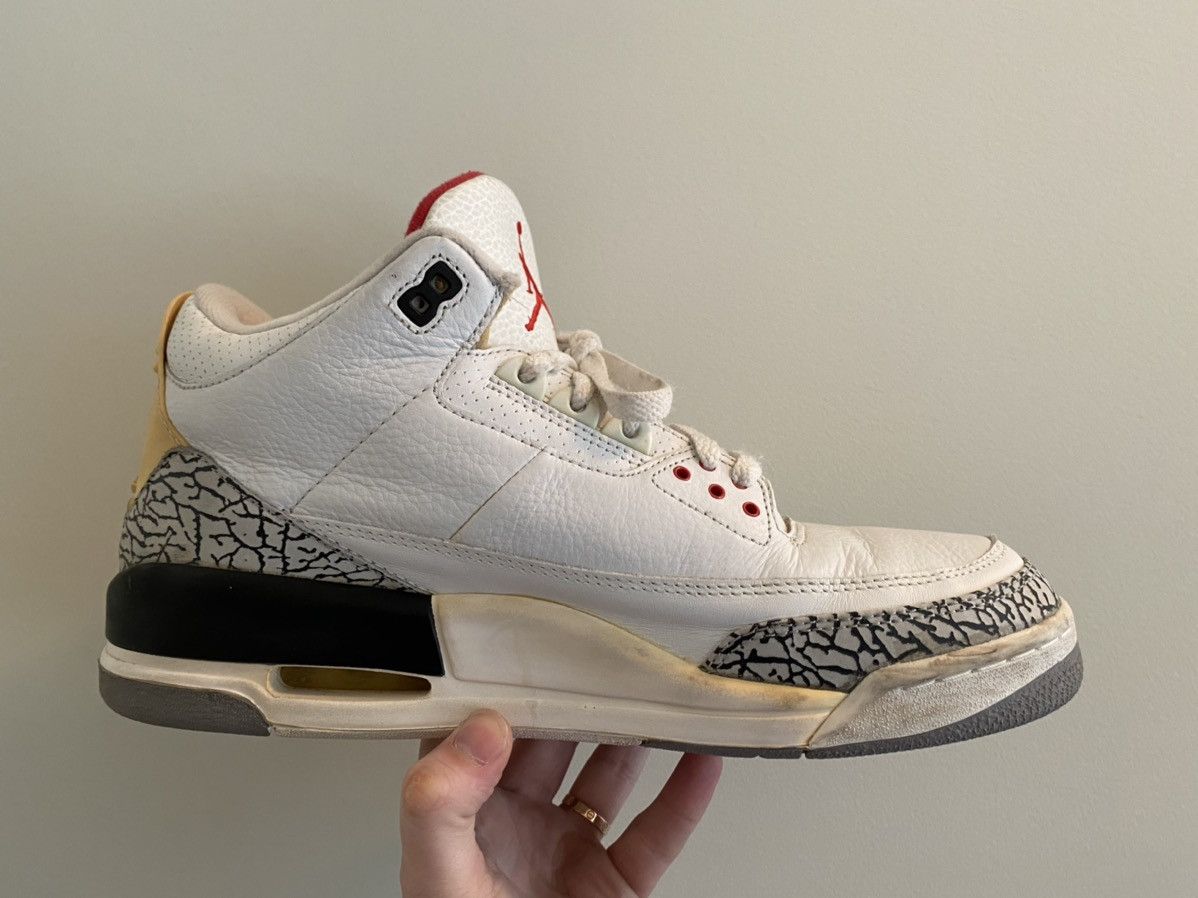 Jordan Brand × Nike × Vintage Nike Air Jordan 3 Retro 2003 White Cement Jumpman Size US 12 / EU 45 - 4 Thumbnail