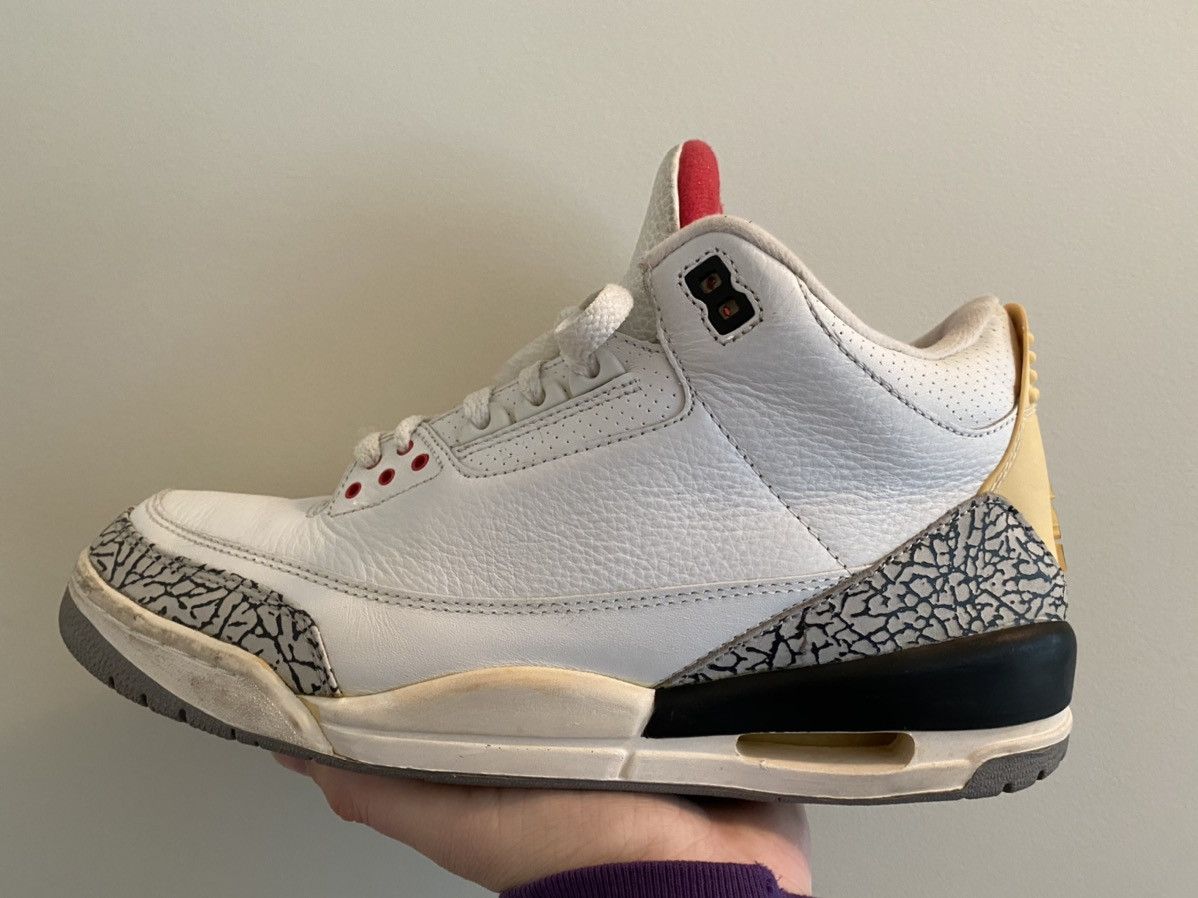 image of Jordan Nike Air Jordan 3 Retro 2003 White Cement Jumpman Shoes, Men's (Size 12)
