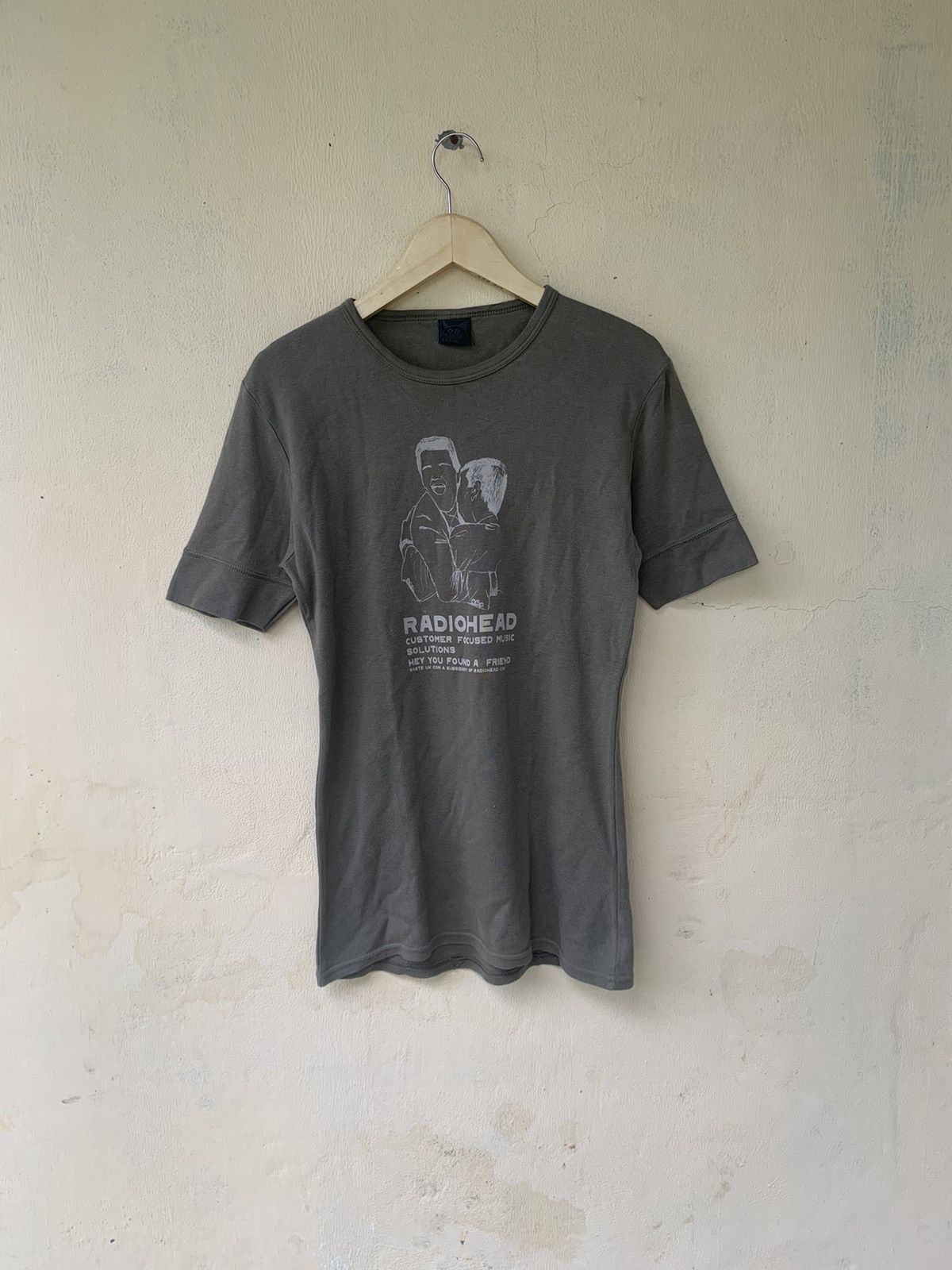 image of Band Tees x Vintage Y2K Late 90's Radiohead Tee in Grey/Olive, Men's (Size XS)