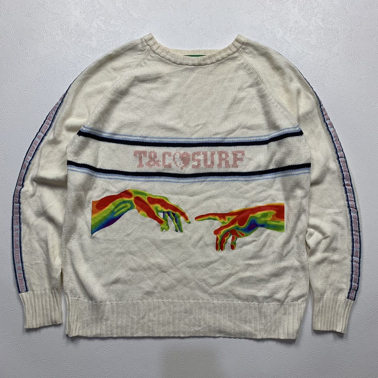 Hysteric Glamour Y2k Vintage t&c surf hand print taped knit sweater Size M / US 6-8 / IT 42-44 - 1 Thumbnail