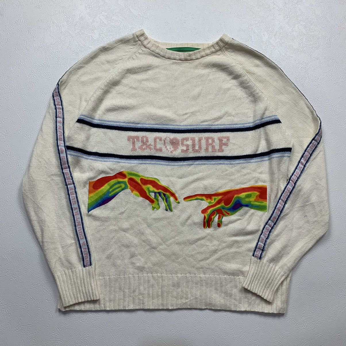 Hysteric Glamour Y2k Vintage t&c surf hand print taped knit sweater Size M / US 6-8 / IT 42-44 - 2 Thumbnail