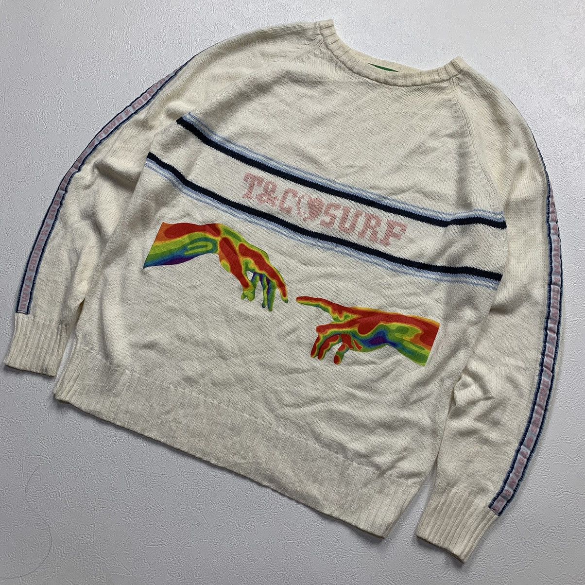 Hysteric Glamour Y2k Vintage t&c surf hand print taped knit sweater Size M / US 6-8 / IT 42-44 - 3 Thumbnail