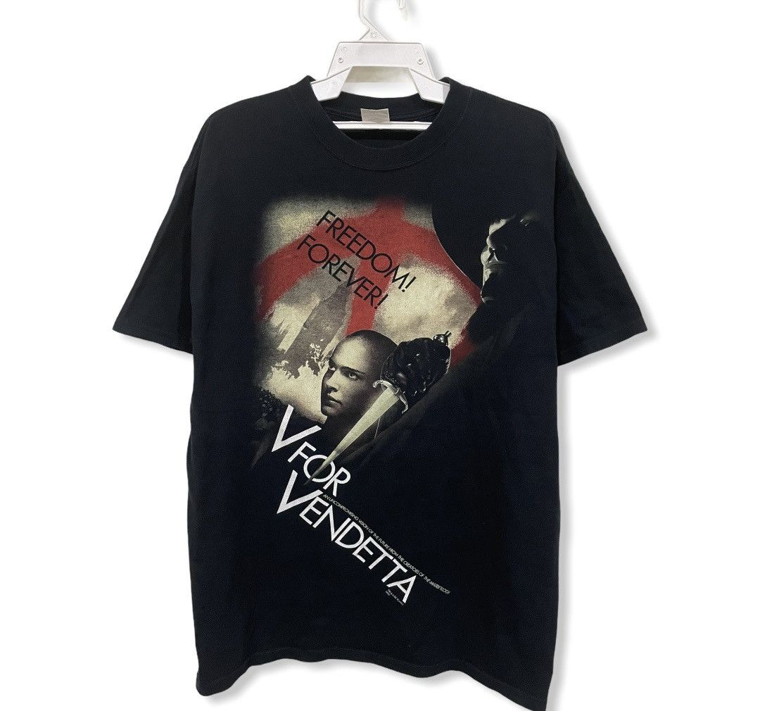 Vintage Vintage V For Vandetta Freedom Forever Natalie Portman Tee Size US L / EU 52-54 / 3 - 1 Thumbnail