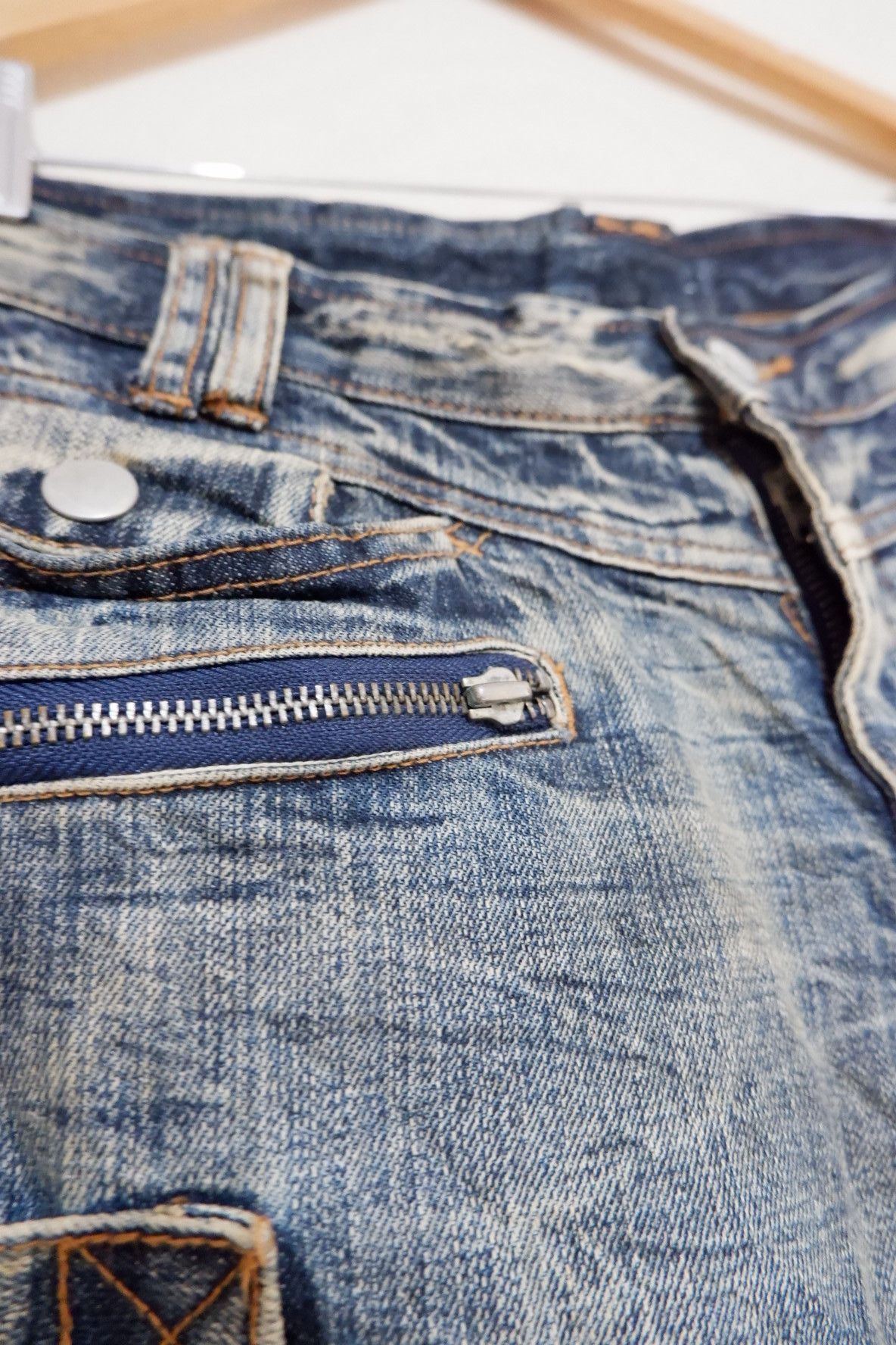 semanticdesign Semantic Design Distressed Cargo Flare Denim Size US 30 / EU 46 - 7 Thumbnail