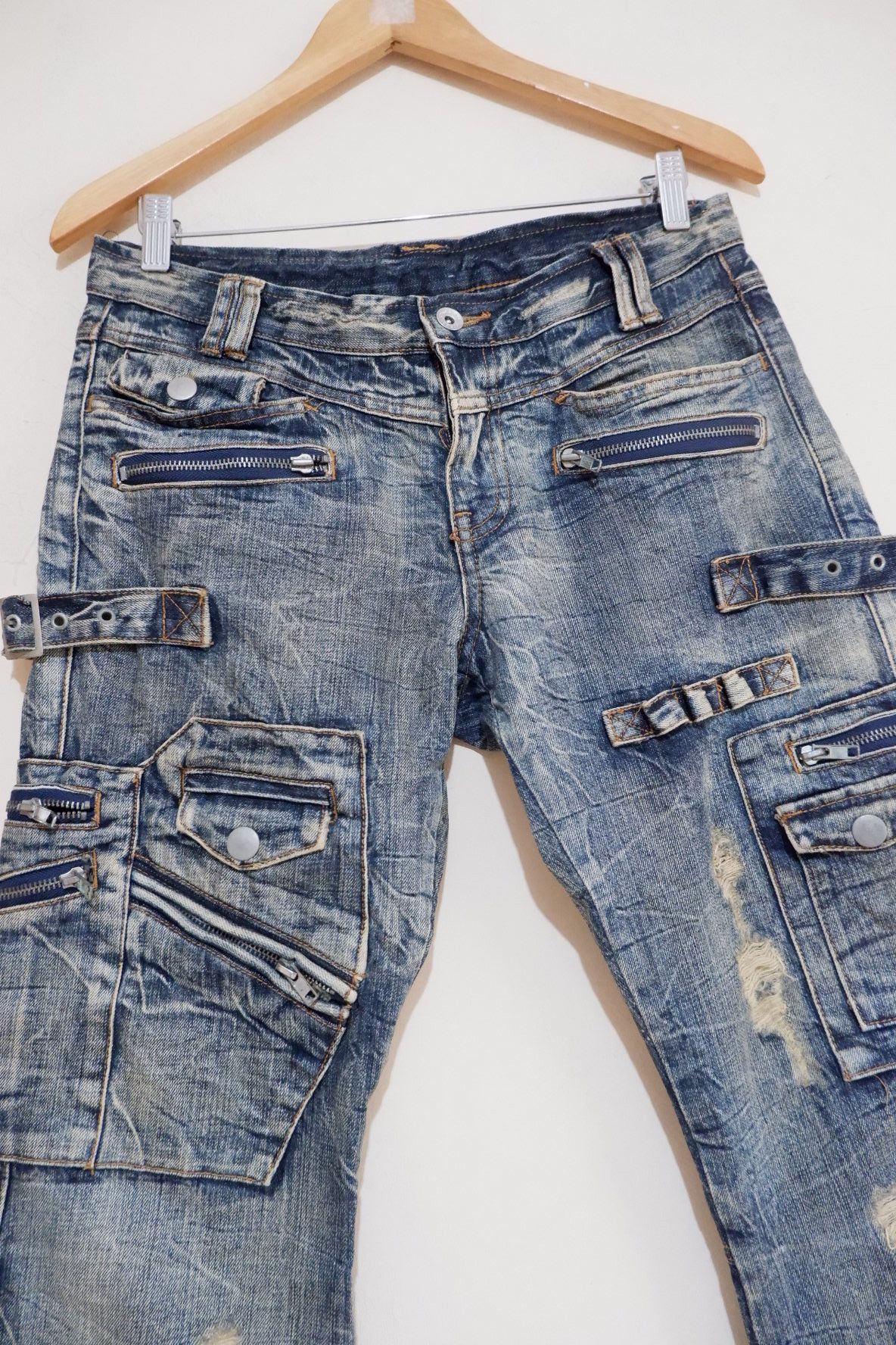 semanticdesign Semantic Design Distressed Cargo Flare Denim Size US 30 / EU 46 - 3 Thumbnail
