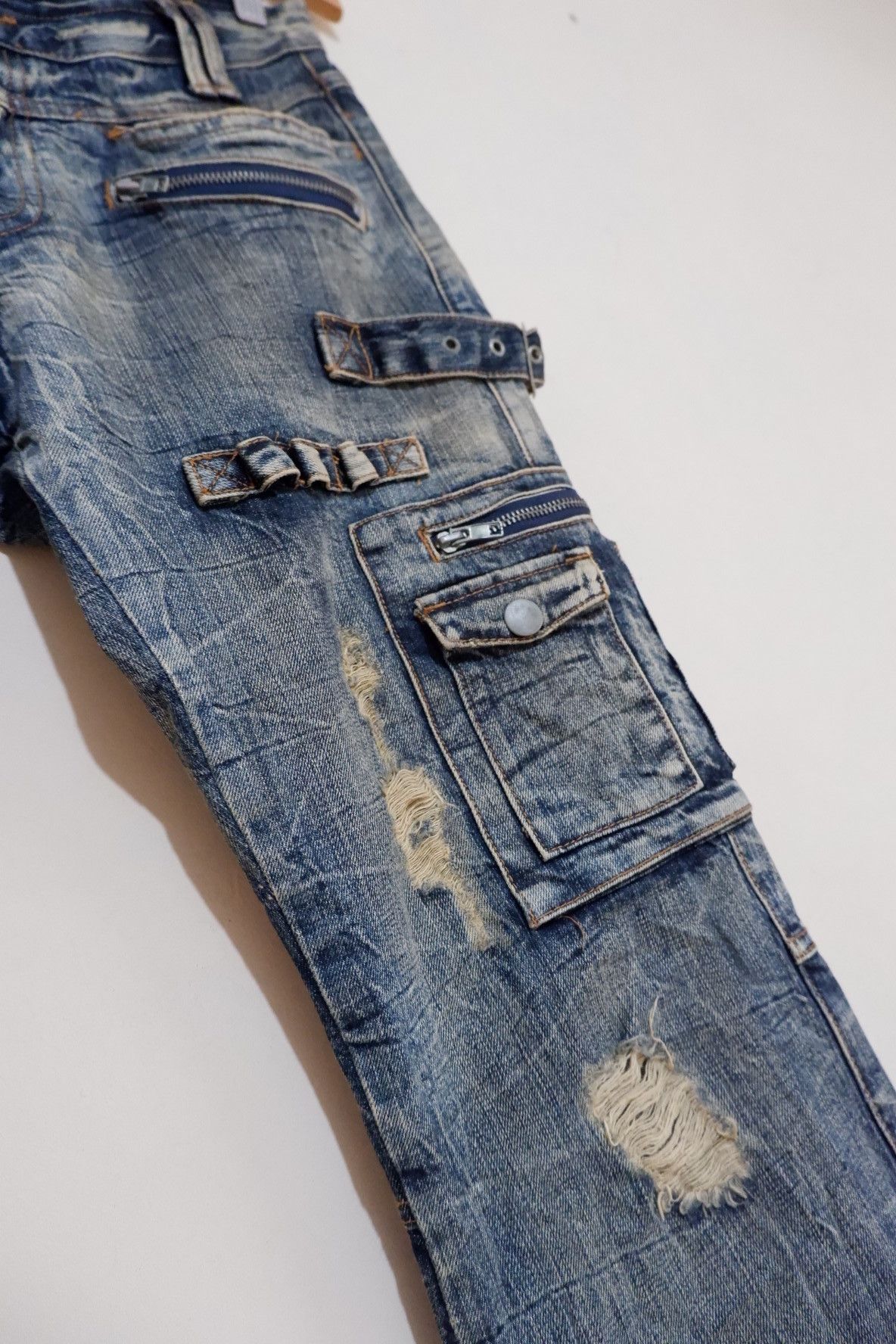 semanticdesign Semantic Design Distressed Cargo Flare Denim Size US 30 / EU 46 - 5 Thumbnail