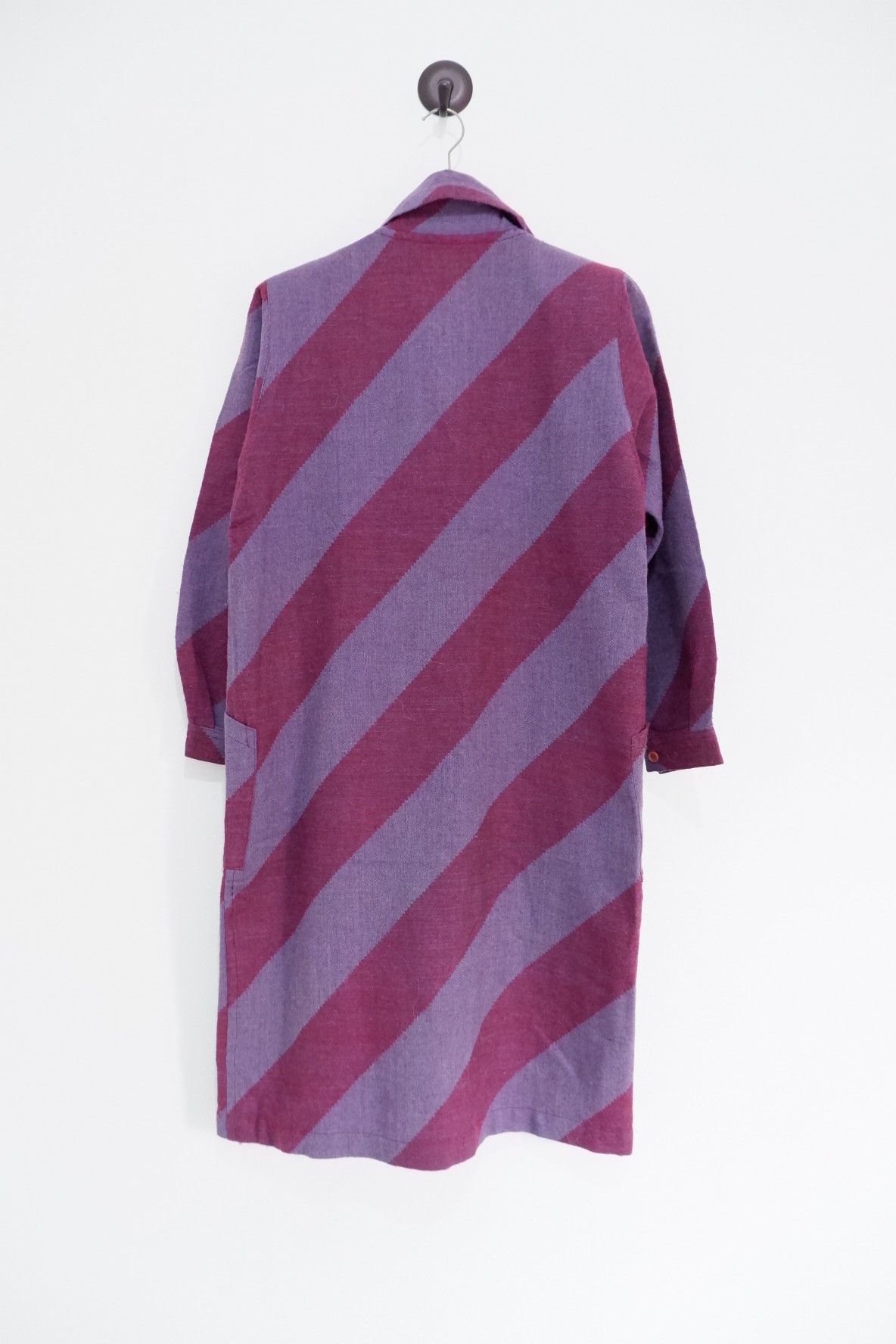 Issey Miyake Vintage 80s Issey Miyake Big Striped Wool Coat Size M / US 6-8 / IT 42-44 - 3 Thumbnail