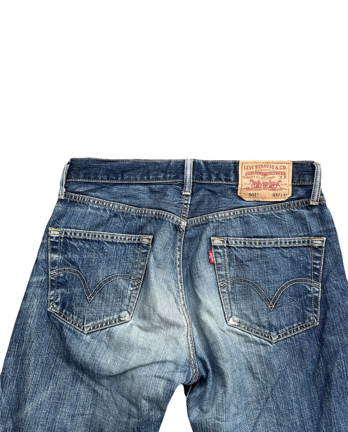 Levi's × Vintage Levis 501 e 2007 Aging Wash Denim Size US 32 / EU 48 - 10 Thumbnail