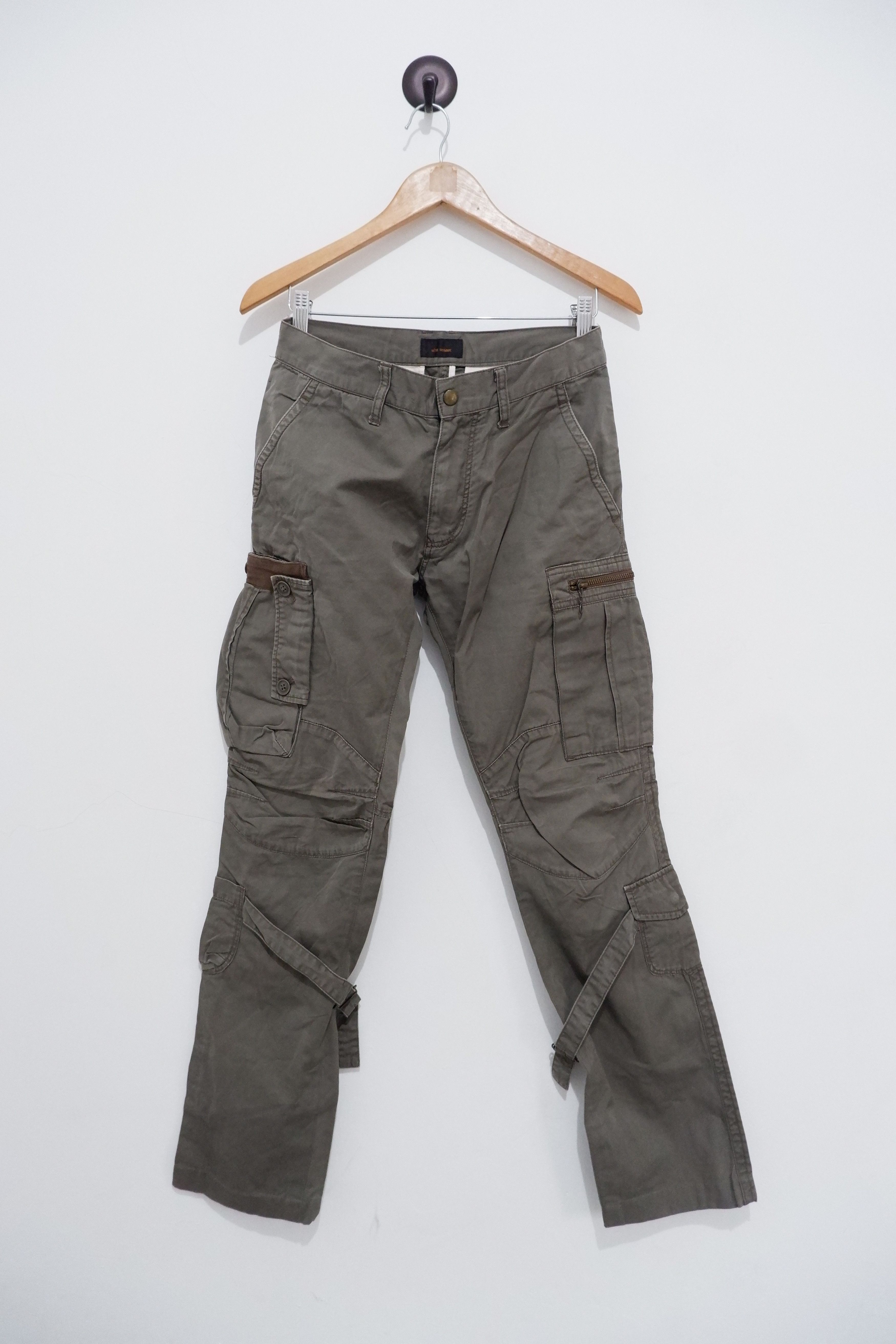 image of Issey Miyake x Tete Homme Vintage Tete Homme Double Knee Bondage Pants in Olive, Men's (Size 31)