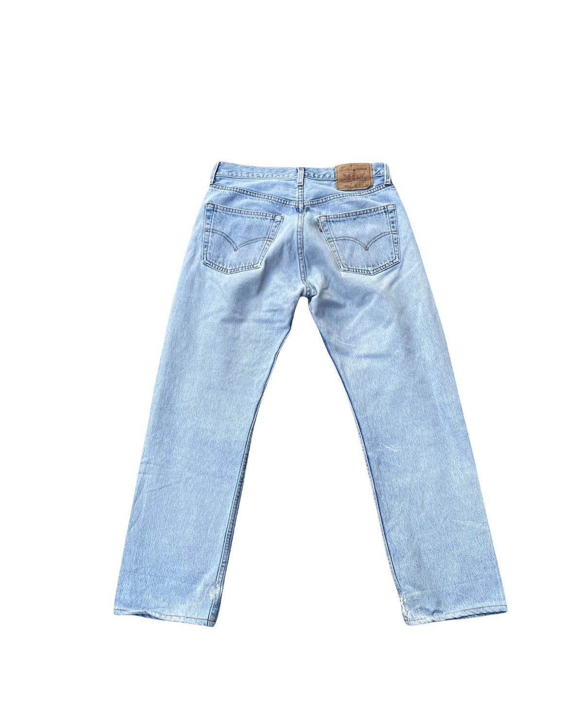 Le Grande Bleu (L.G.B.) Levis 501 e Usa Vintage 1995 Aging Distressed Denim Size US 30 / EU 46 - 7 Thumbnail