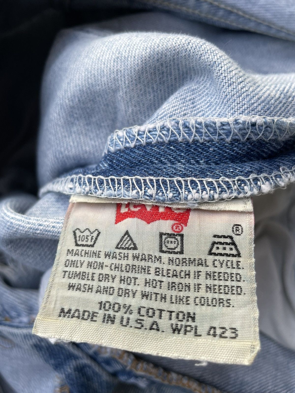 Le Grande Bleu (L.G.B.) Levis 501 e Usa Vintage 1995 Aging Distressed Denim Size US 30 / EU 46 - 16 Thumbnail