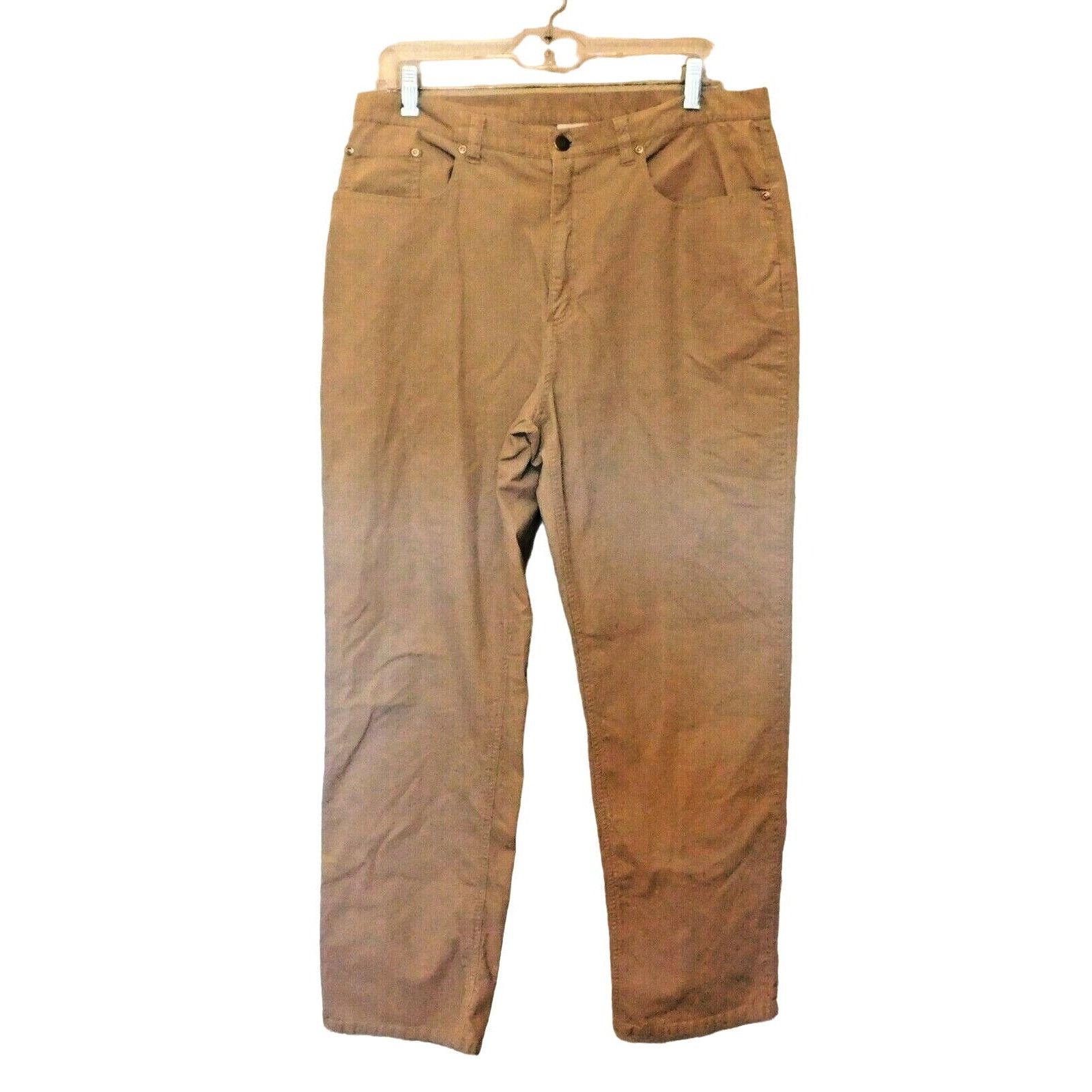 Chicos Chico's Design 2.5 Corduroy Pants L 14 Tan Straight Leg Size 36" / US 14 / IT 50 - 3 Thumbnail