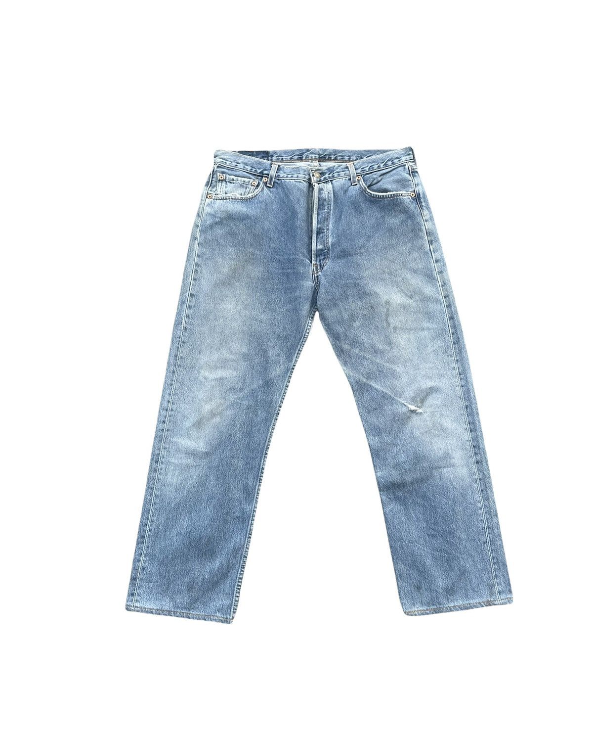 If Six Was Nine × Levi's × Vintage Vintage Levi’s 501 e 1997 Usa Aging Faded Wash Denim Size US 35 - 1 Thumbnail