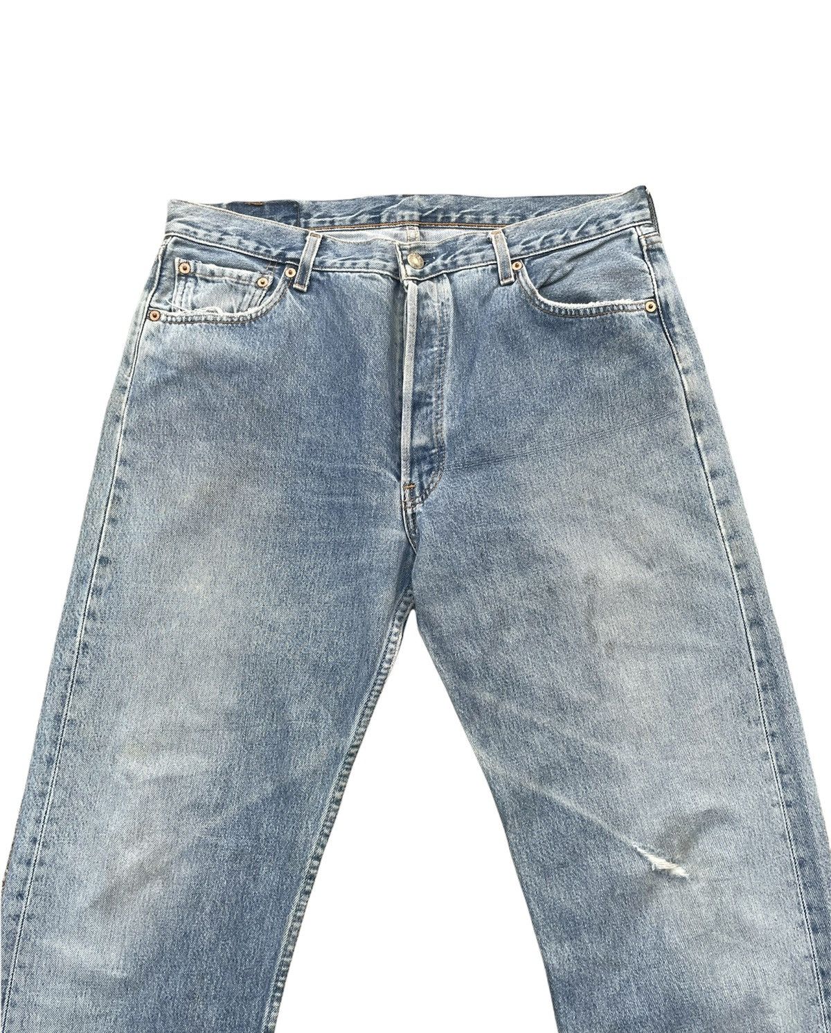 If Six Was Nine × Levi's × Vintage Vintage Levi’s 501 e 1997 Usa Aging Faded Wash Denim Size US 35 - 3 Thumbnail