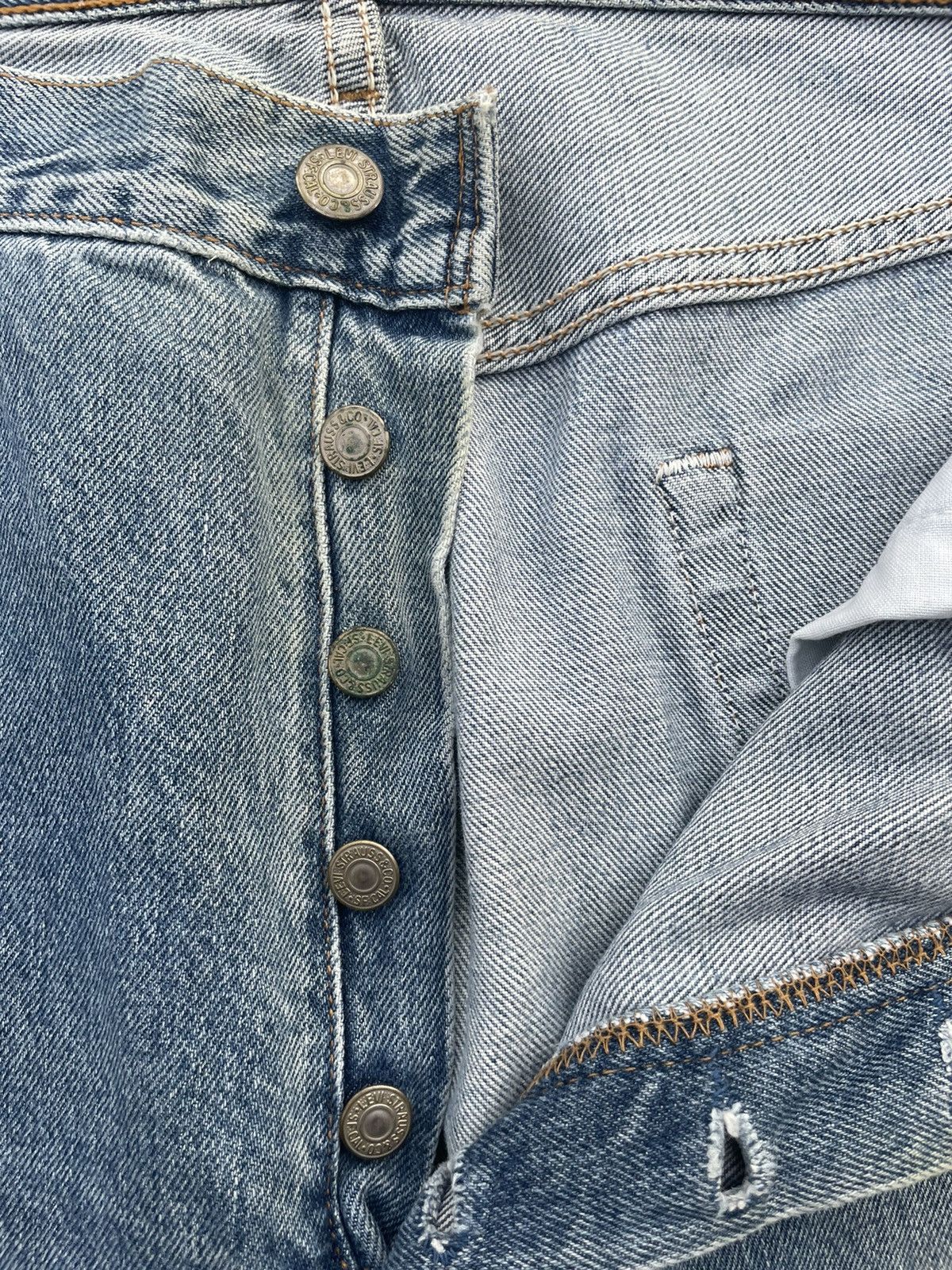 If Six Was Nine × Levi's × Vintage Vintage Levi’s 501 e 1997 Usa Aging Faded Wash Denim Size US 35 - 16 Thumbnail