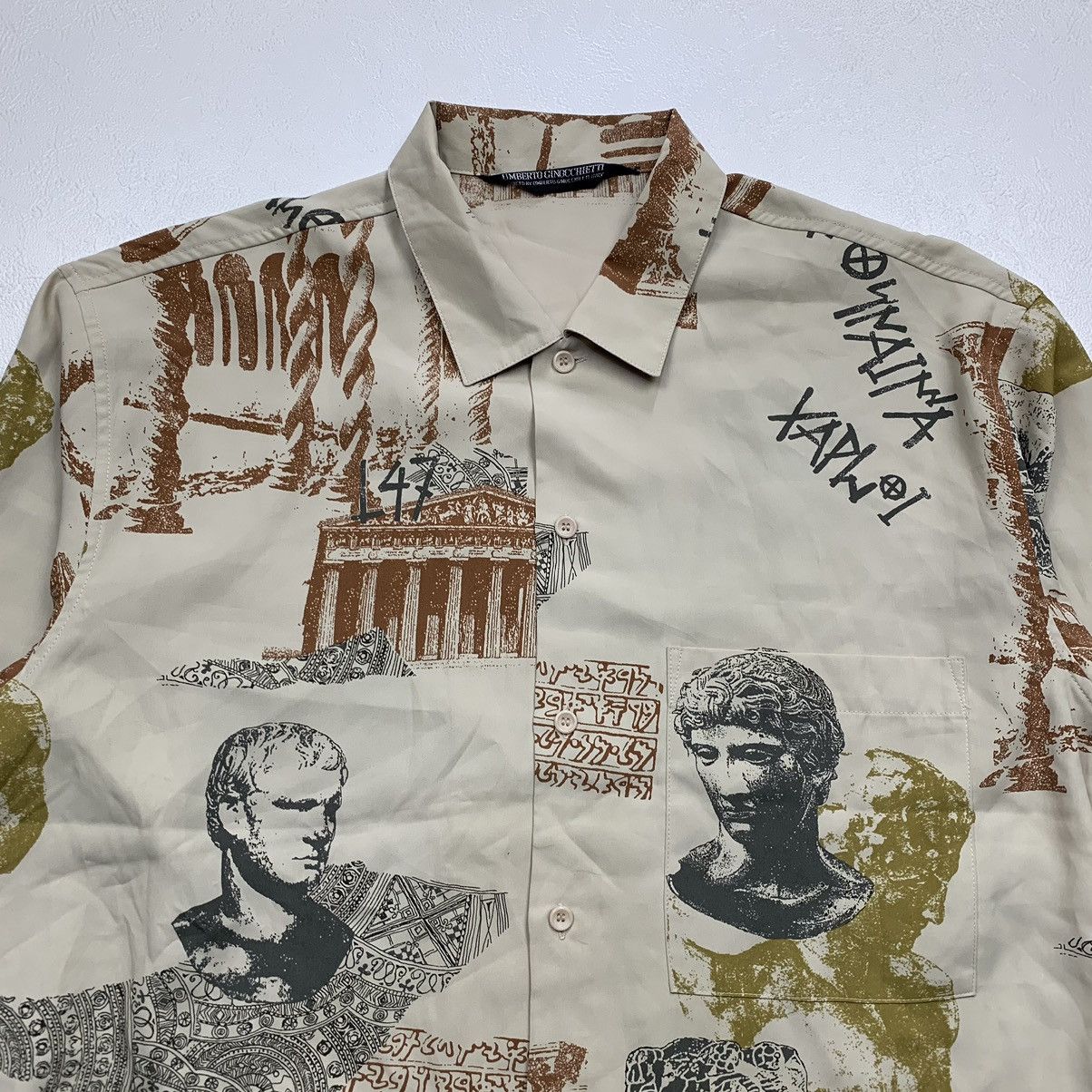 Japanese Brand Vintage 90s umberto ginocchietti renaissance art print shirt Size US M / EU 48-50 / 2 - 3 Thumbnail