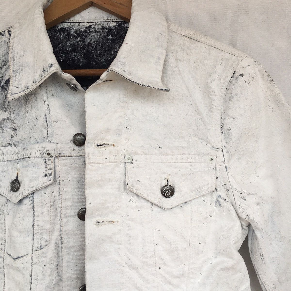 Japanese Brand stillgreen white painted jacket Size US M / EU 48-50 / 2 - 2 Thumbnail
