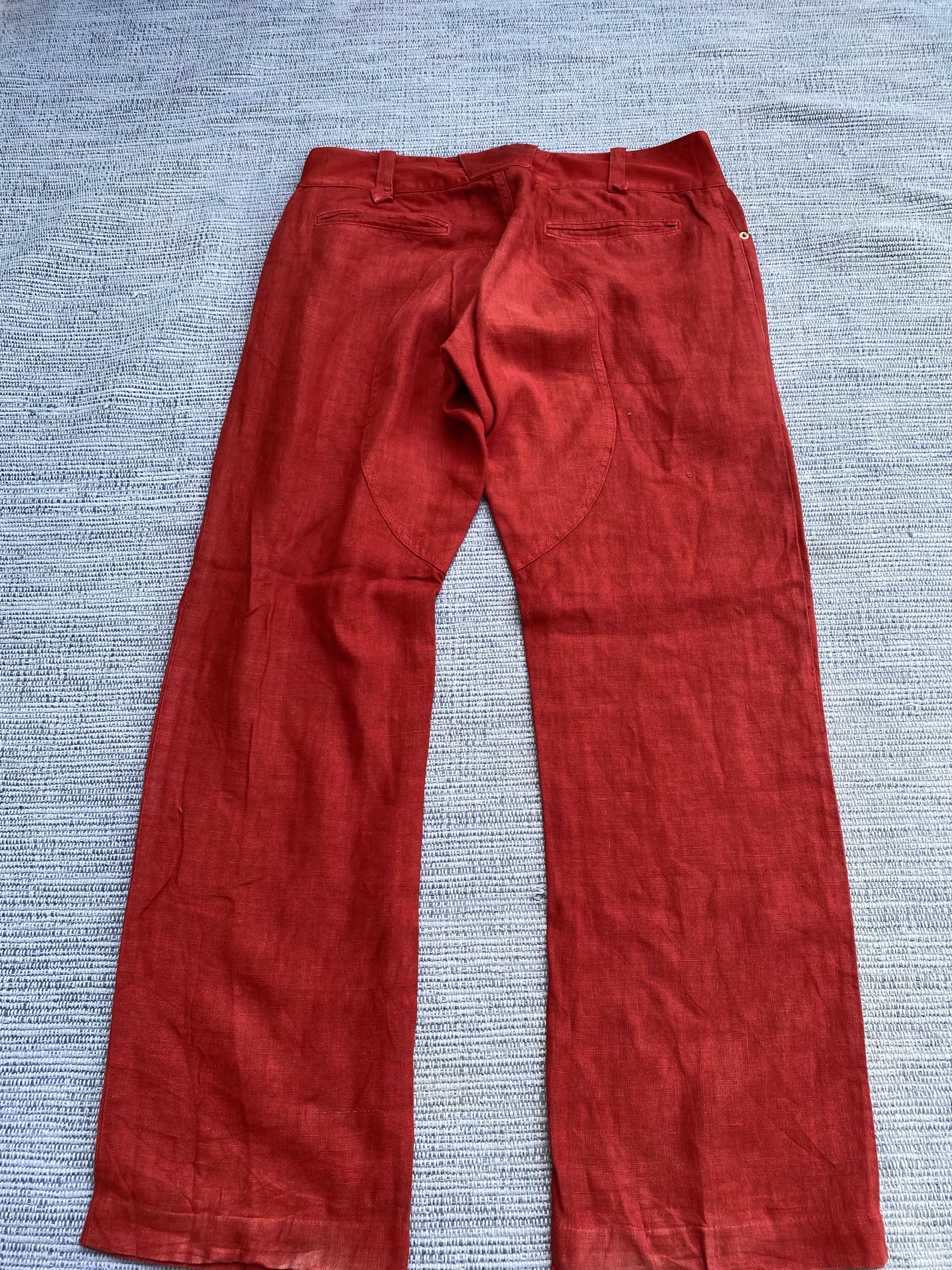 Etro etro red linen pants Size US 32 / EU 48 - 7 Thumbnail