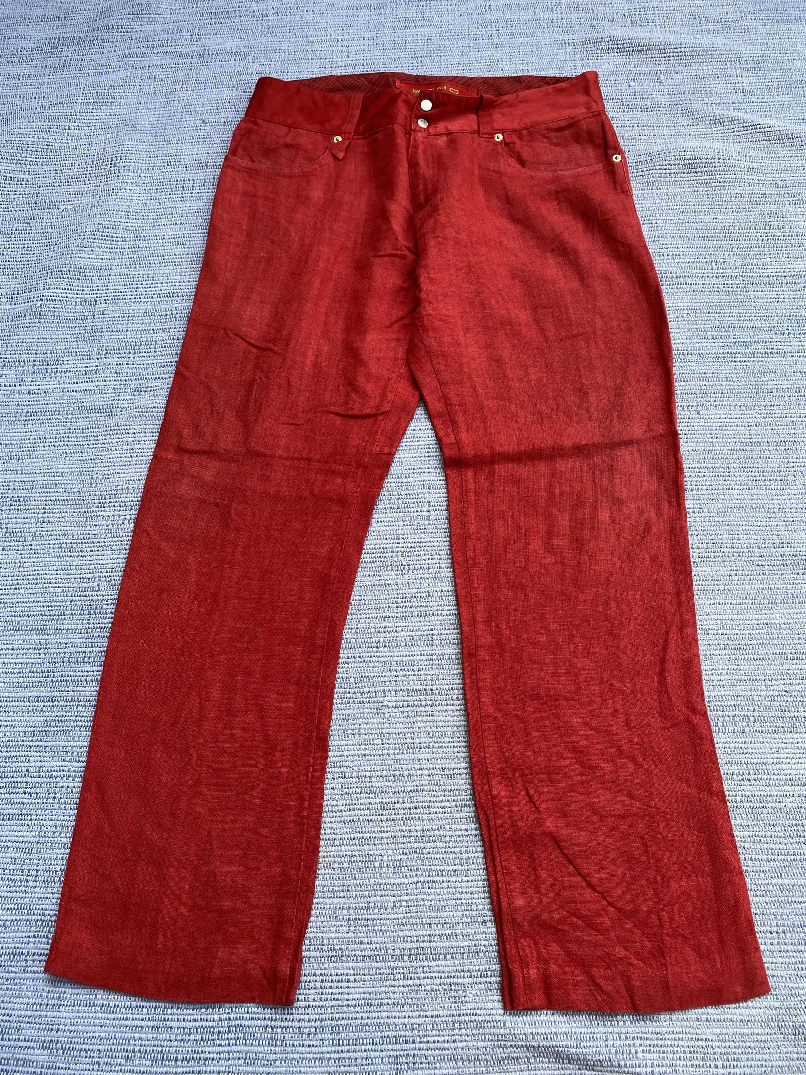 Etro etro red linen pants Size US 32 / EU 48 - 1 Thumbnail