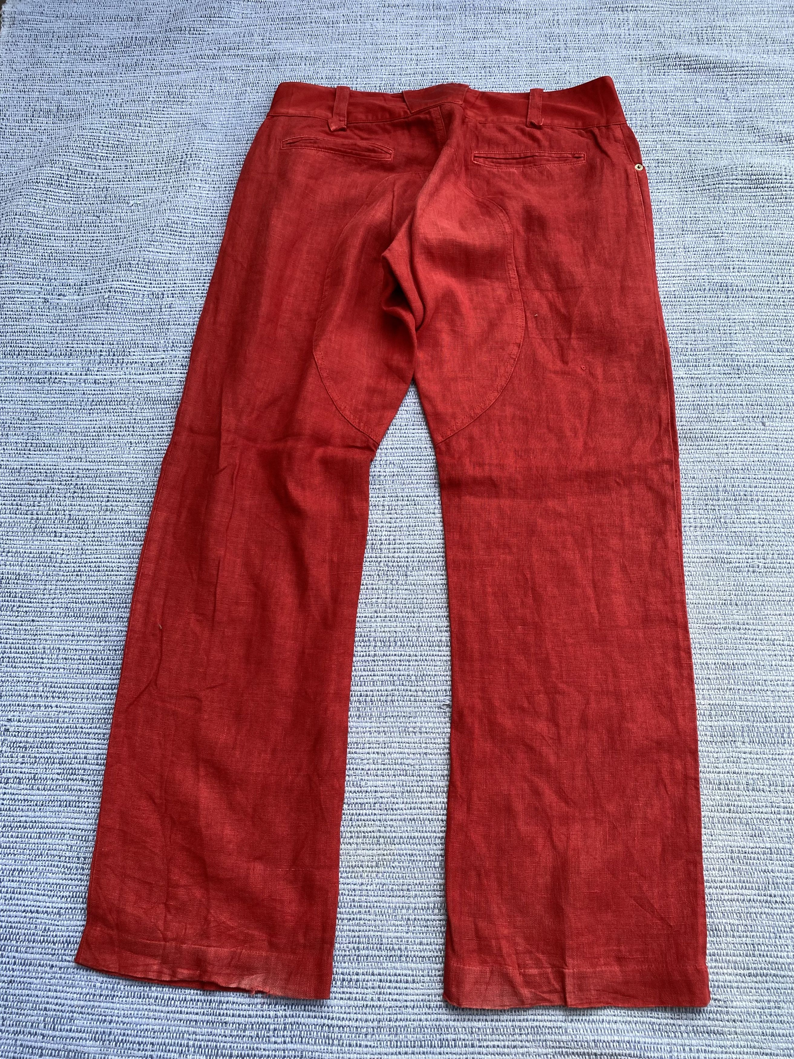 Etro etro red linen pants Size US 32 / EU 48 - 6 Thumbnail