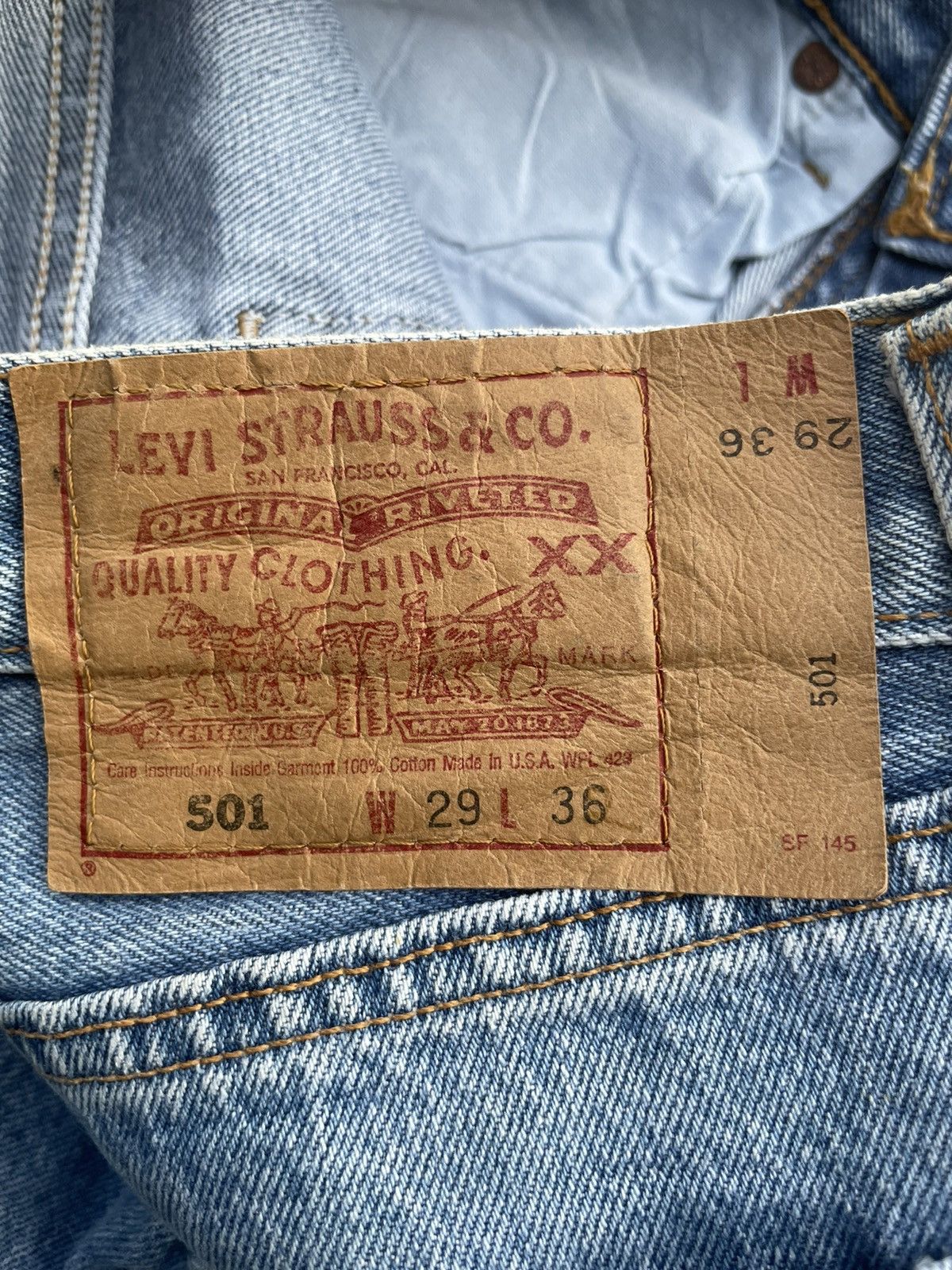 Levi's Vintage Levi’s 501 e 1997 Usa Aging Faded Wash Denim Size US 28 / EU 44 - 14 Thumbnail
