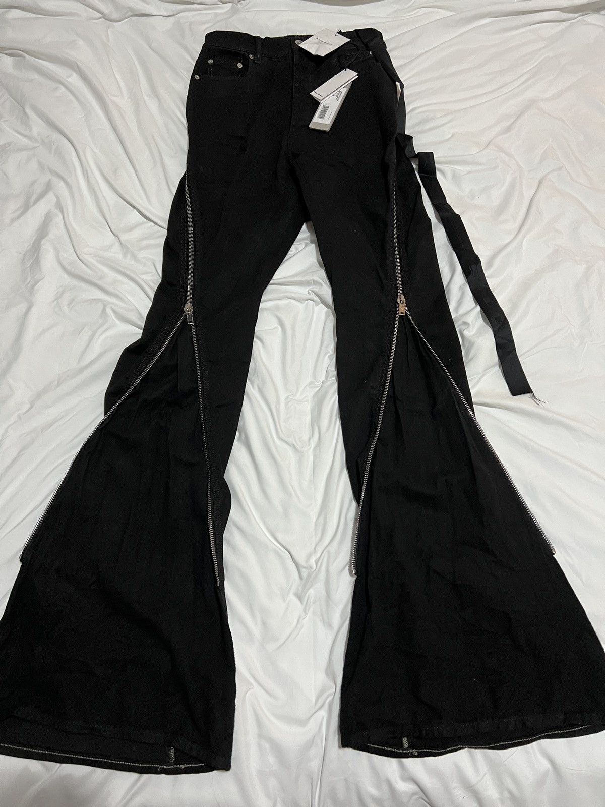 image of Rick Owens x Rick Owens Drkshdw Fw22 Denim Bolan Banana Pants in Black, Men's (Size 28)
