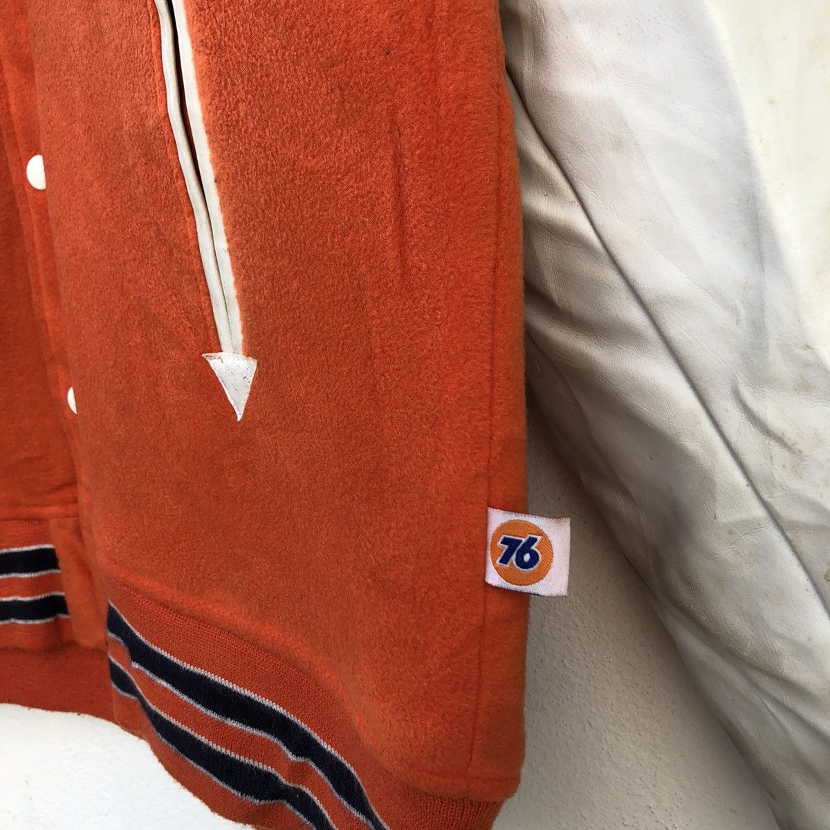 Leather VARSITY JACKET LEATHER SLEEVE 76 LUBRICANTS BIG LOGO Size US M / EU 48-50 / 2 - 5 Thumbnail