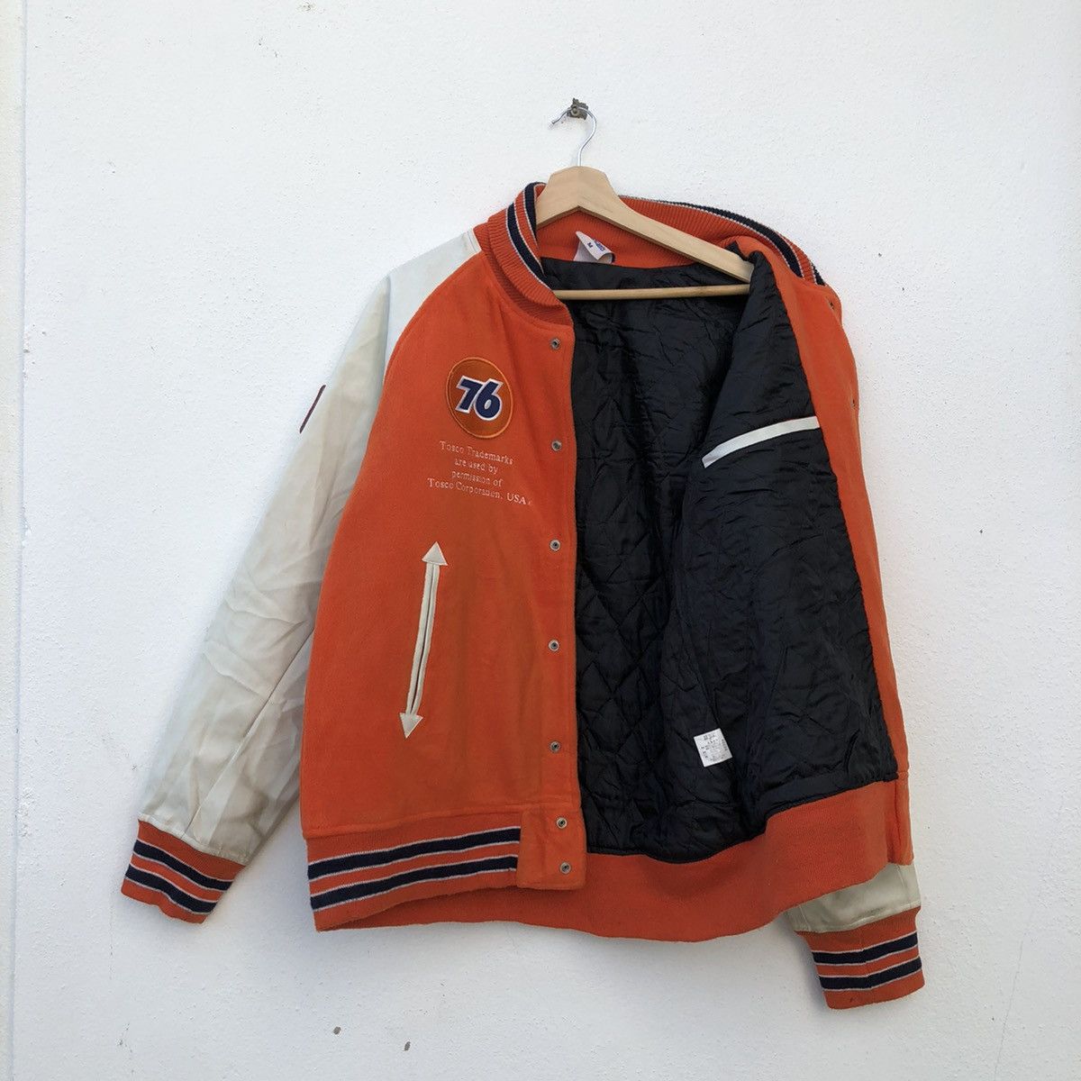 Leather VARSITY JACKET LEATHER SLEEVE 76 LUBRICANTS BIG LOGO Size US M / EU 48-50 / 2 - 12 Thumbnail