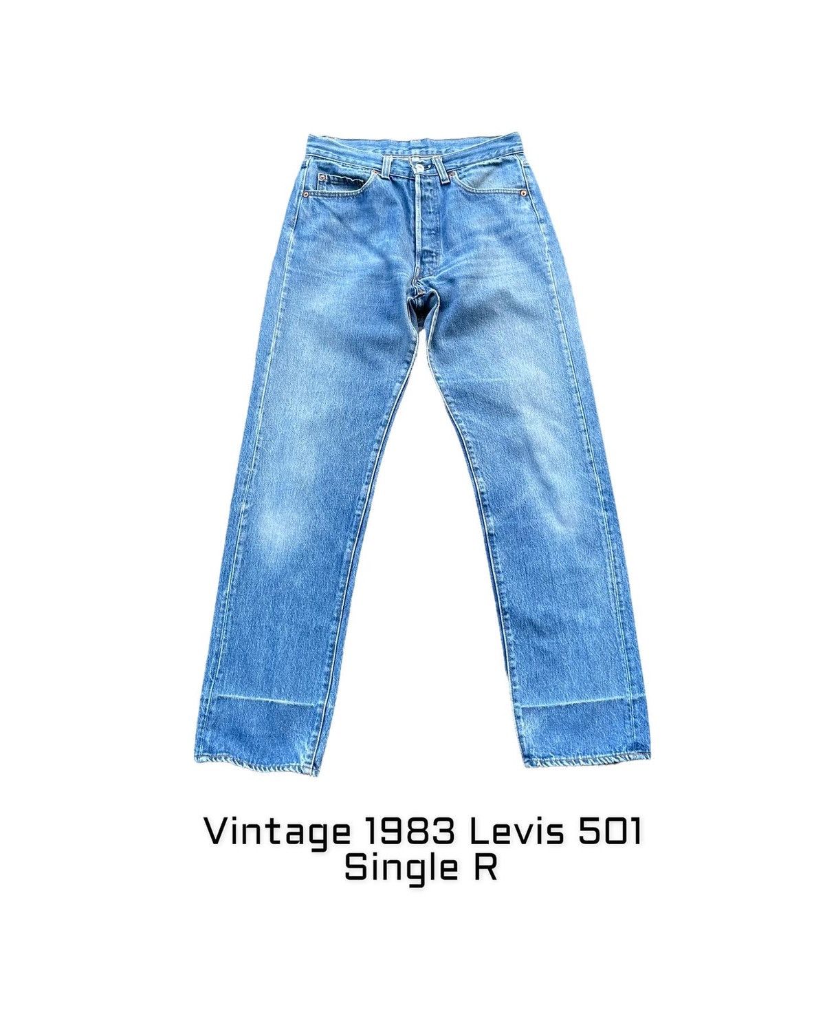 image of Stealsvintage 1983 Levis 501 Single R Stone Wash Denim in Blue, Men's (Size 29)