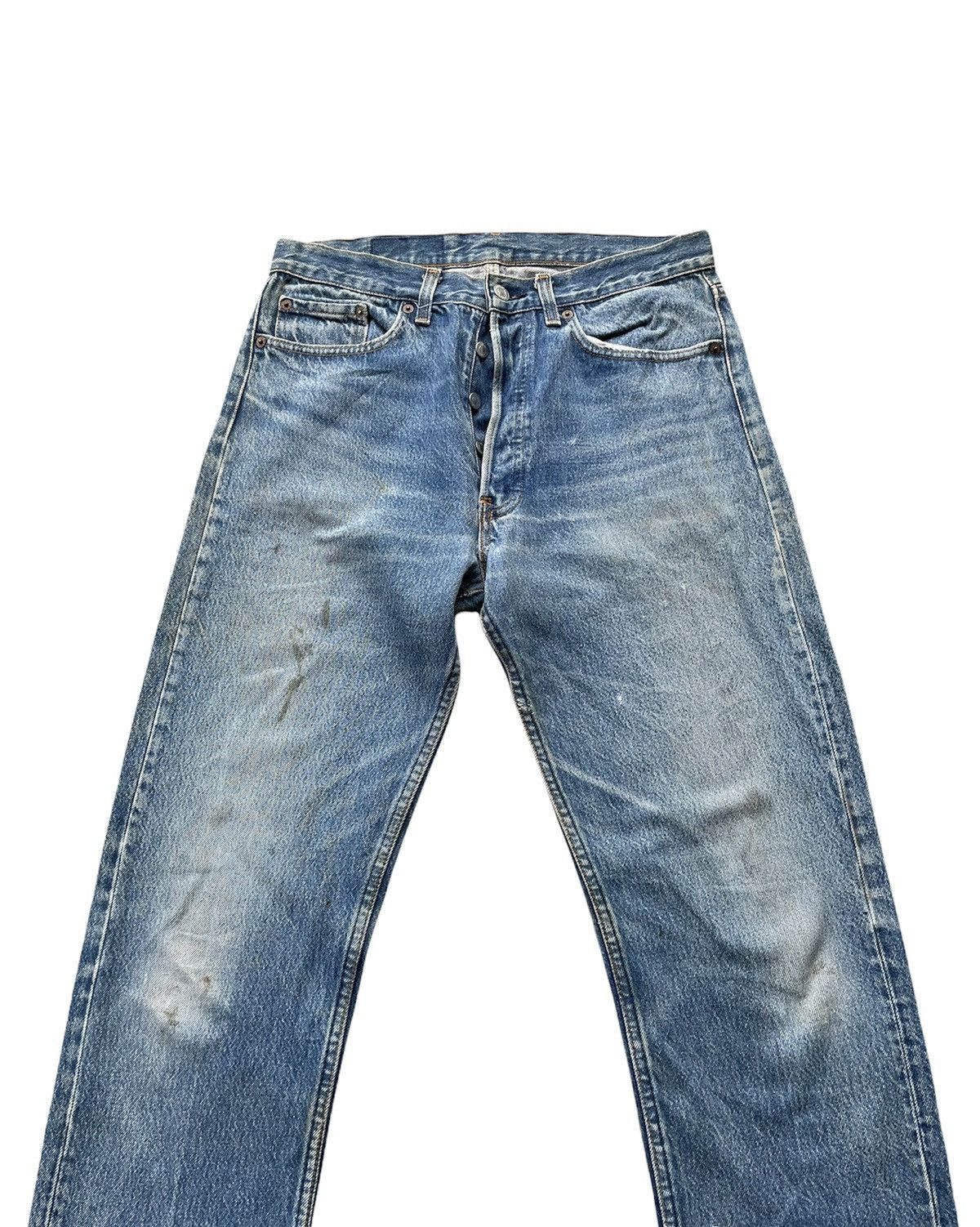 Levi's Vintage Levis 501 1988 Usa Aging Faded Wash Denim Size US 31 - 3 Thumbnail