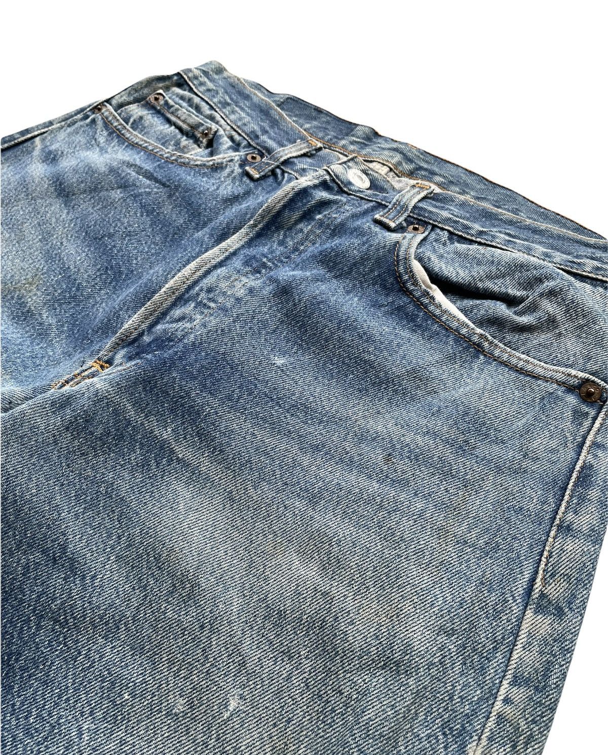 Levi's Vintage Levis 501 1988 Usa Aging Faded Wash Denim Size US 31 - 7 Thumbnail