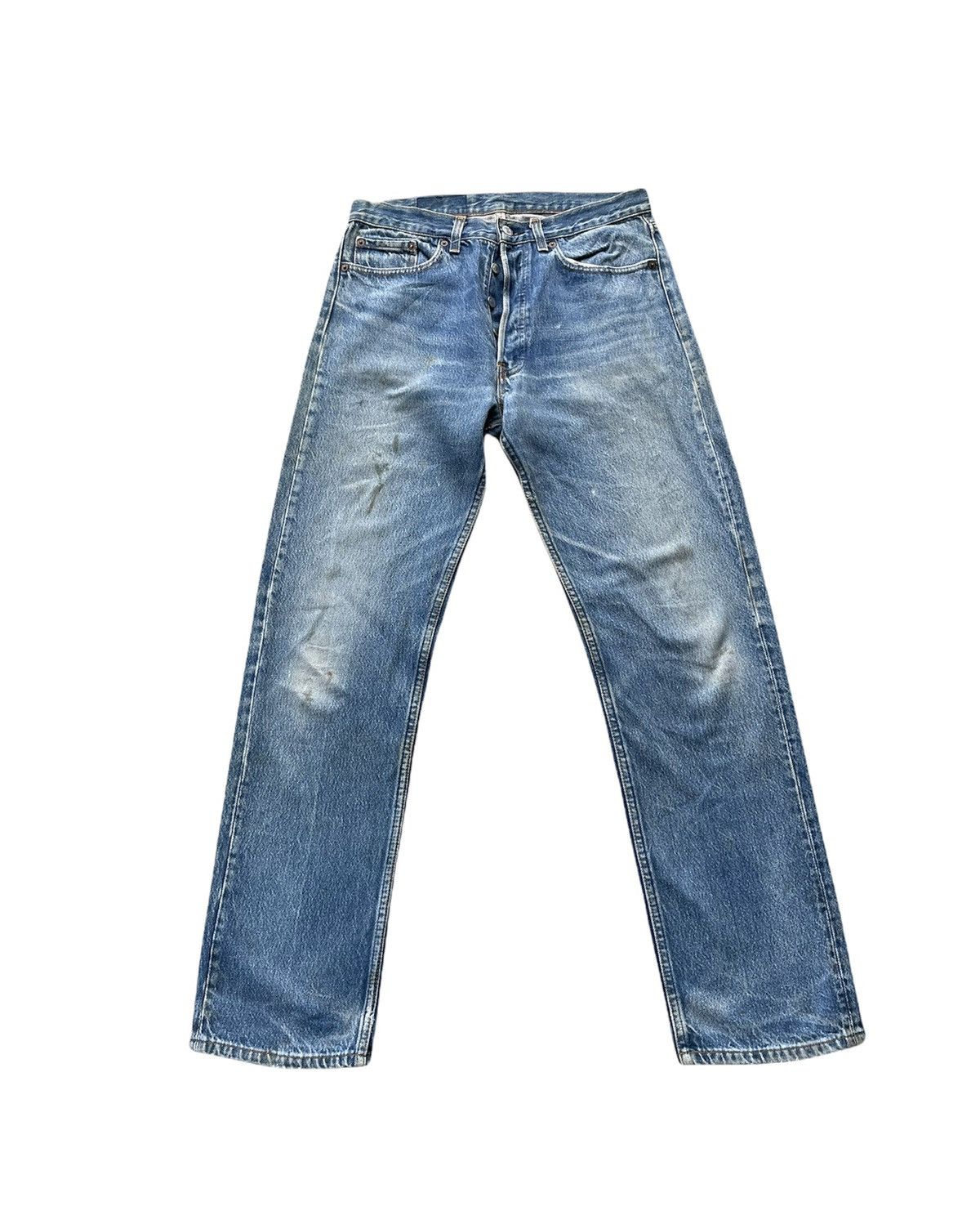 Levi's Vintage Levis 501 1988 Usa Aging Faded Wash Denim Size US 31 - 1 Thumbnail