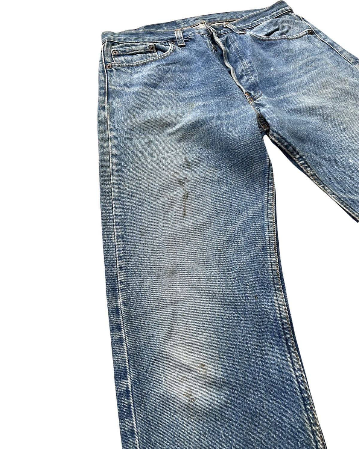 Levi's Vintage Levis 501 1988 Usa Aging Faded Wash Denim Size US 31 - 4 Thumbnail