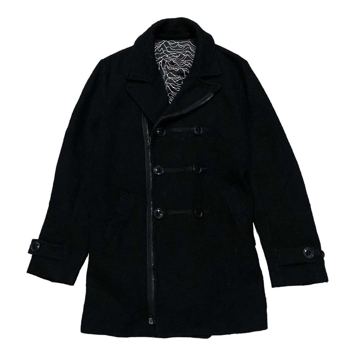image of Aw09 “Earmuff Maniac” Undercover Joy Division Coat in Black, Men's (Size Medium)