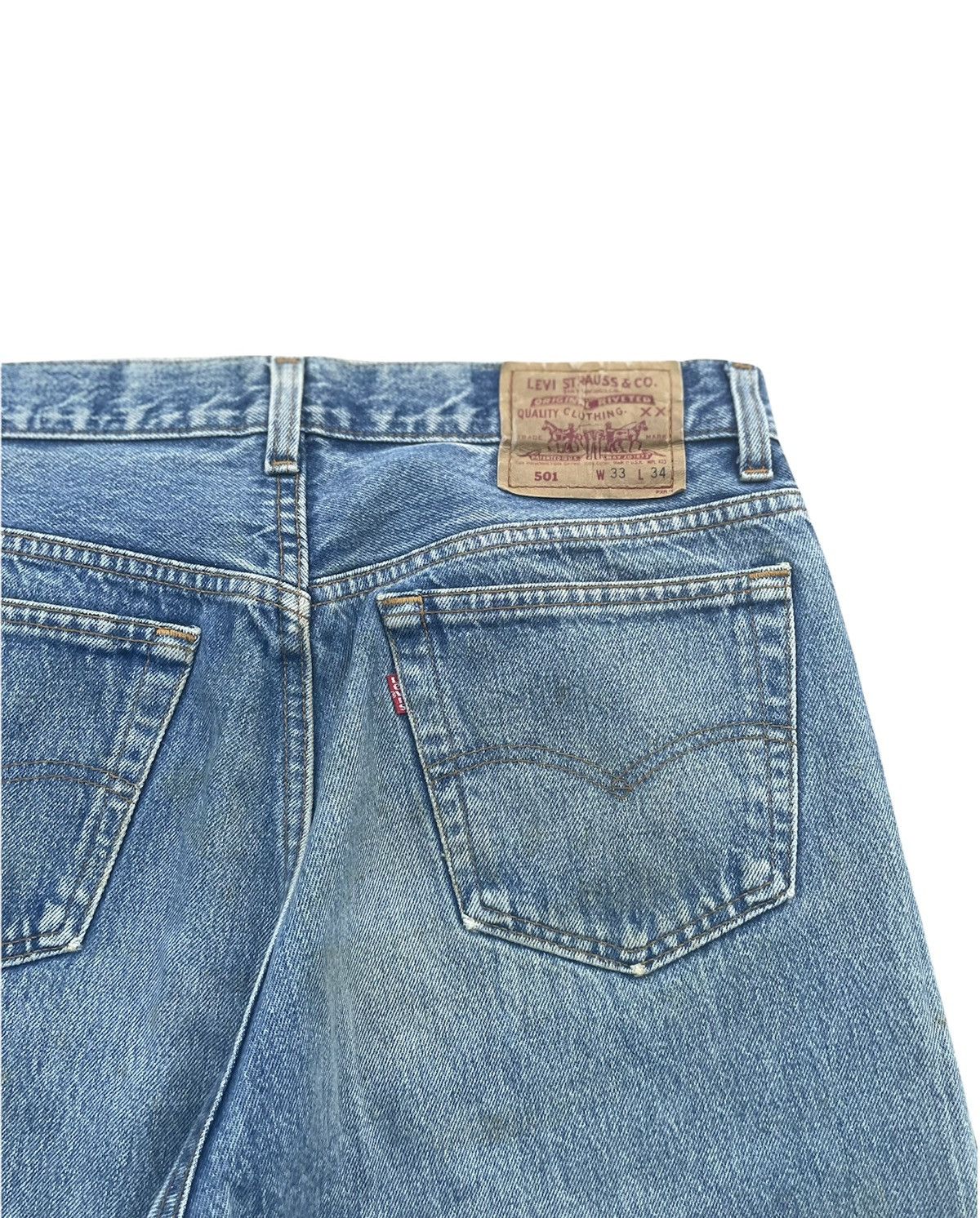 If Six Was Nine × Levi's × Vintage Vintage Levis 501 1991 USA Aging Faded Wash Denim Size US 33 - 8 Thumbnail