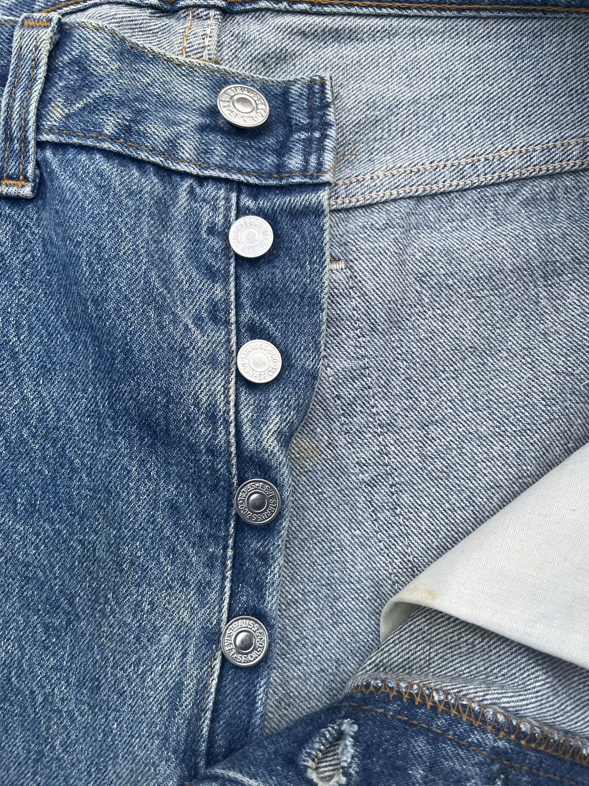 If Six Was Nine × Levi's × Vintage Vintage Levis 501 1991 USA Aging Faded Wash Denim Size US 33 - 18 Thumbnail