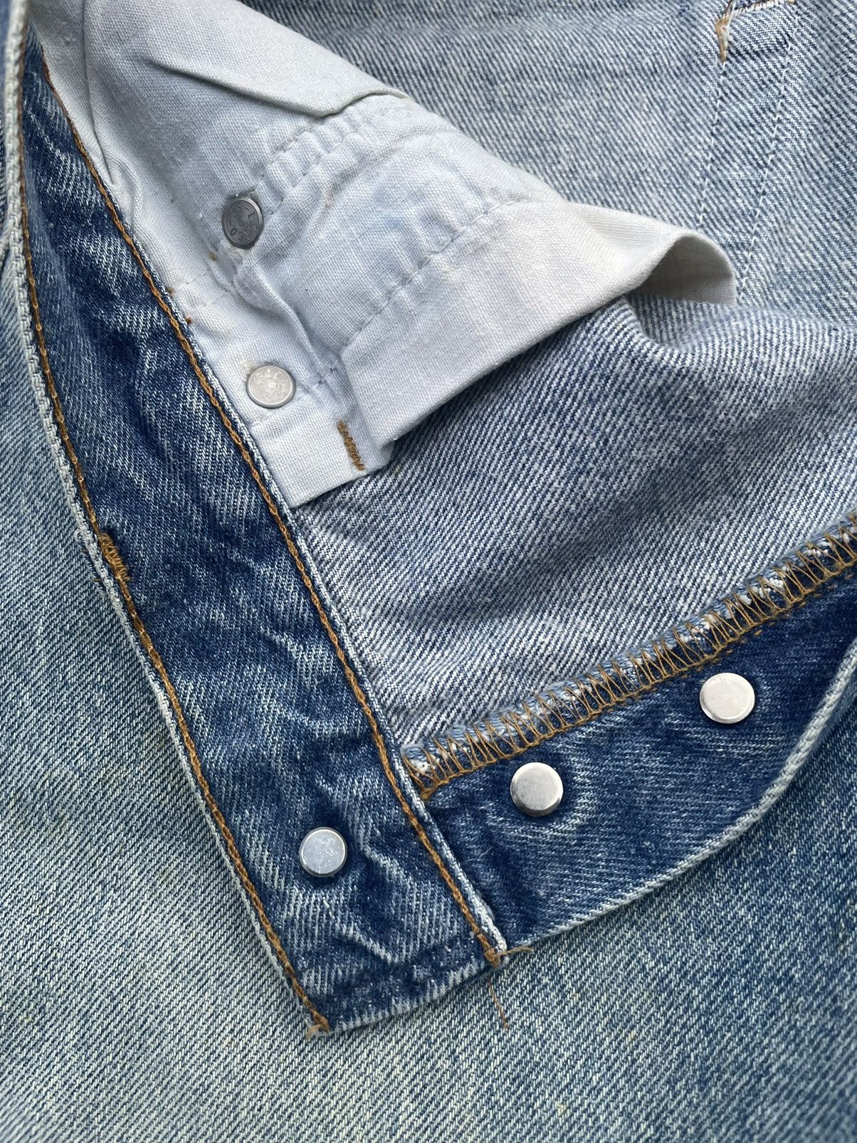 If Six Was Nine × Levi's × Vintage Vintage Levis 501 1991 USA Aging Faded Wash Denim Size US 33 - 15 Thumbnail