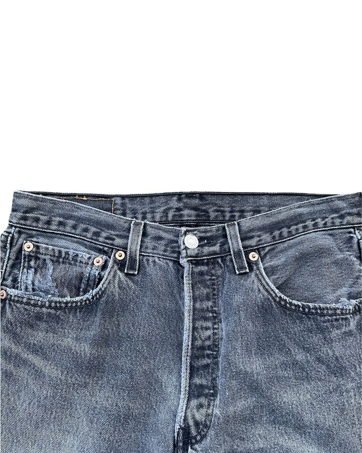 Levi's × Vintage Vintage Levi’s 501 e 1999 Usa Aging Distressed Denim Size US 31 - 5 Thumbnail