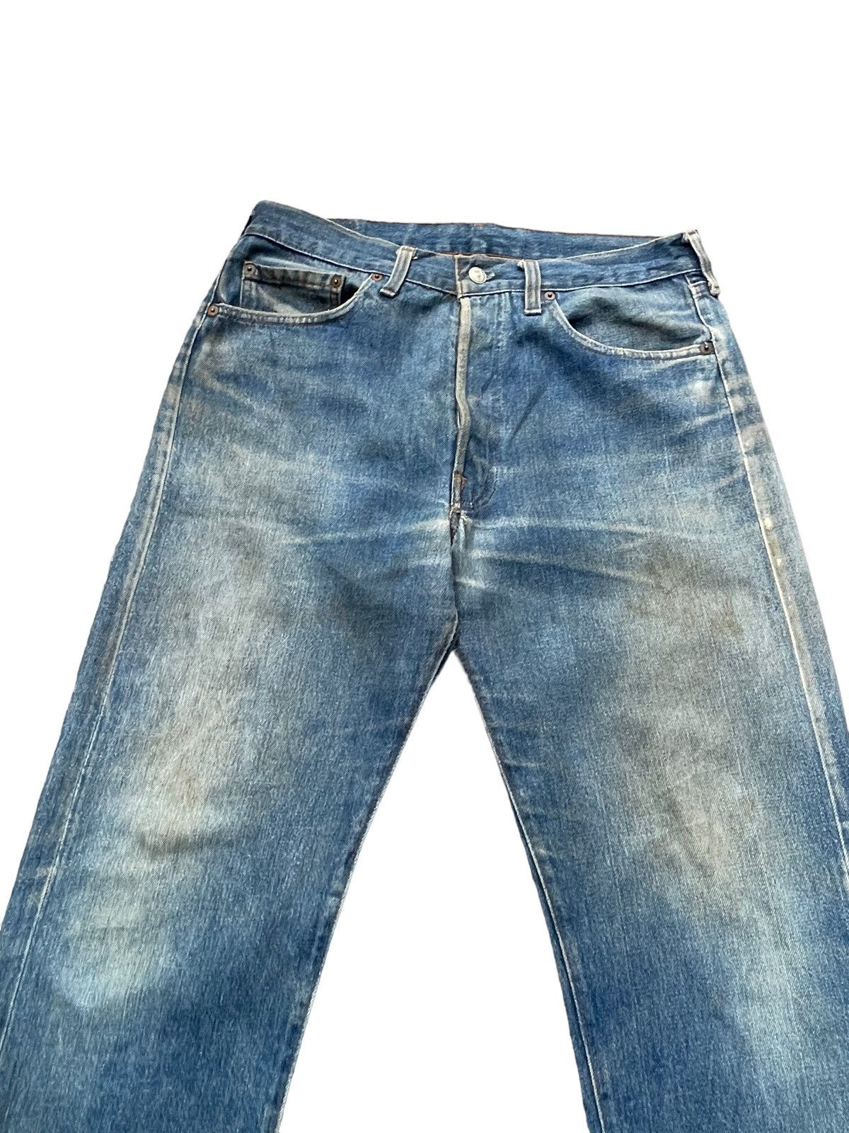 Levi's Vintage 1983 Levis 501 e Usa Faded Distresed Size US 33 - 5 Thumbnail